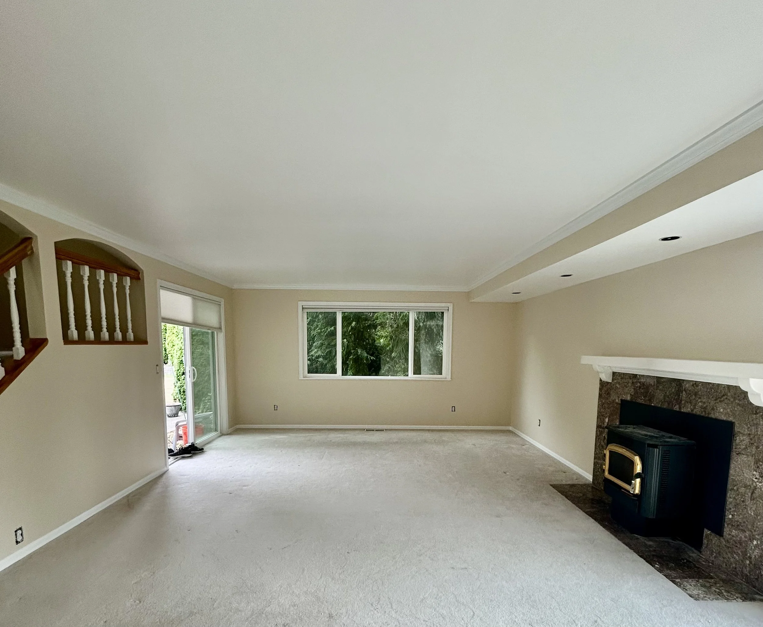 Finished paint applied after popcorn ceiling removal and skim coat in Kirkland and Issaquah homes — L.A. Drywall Inc.