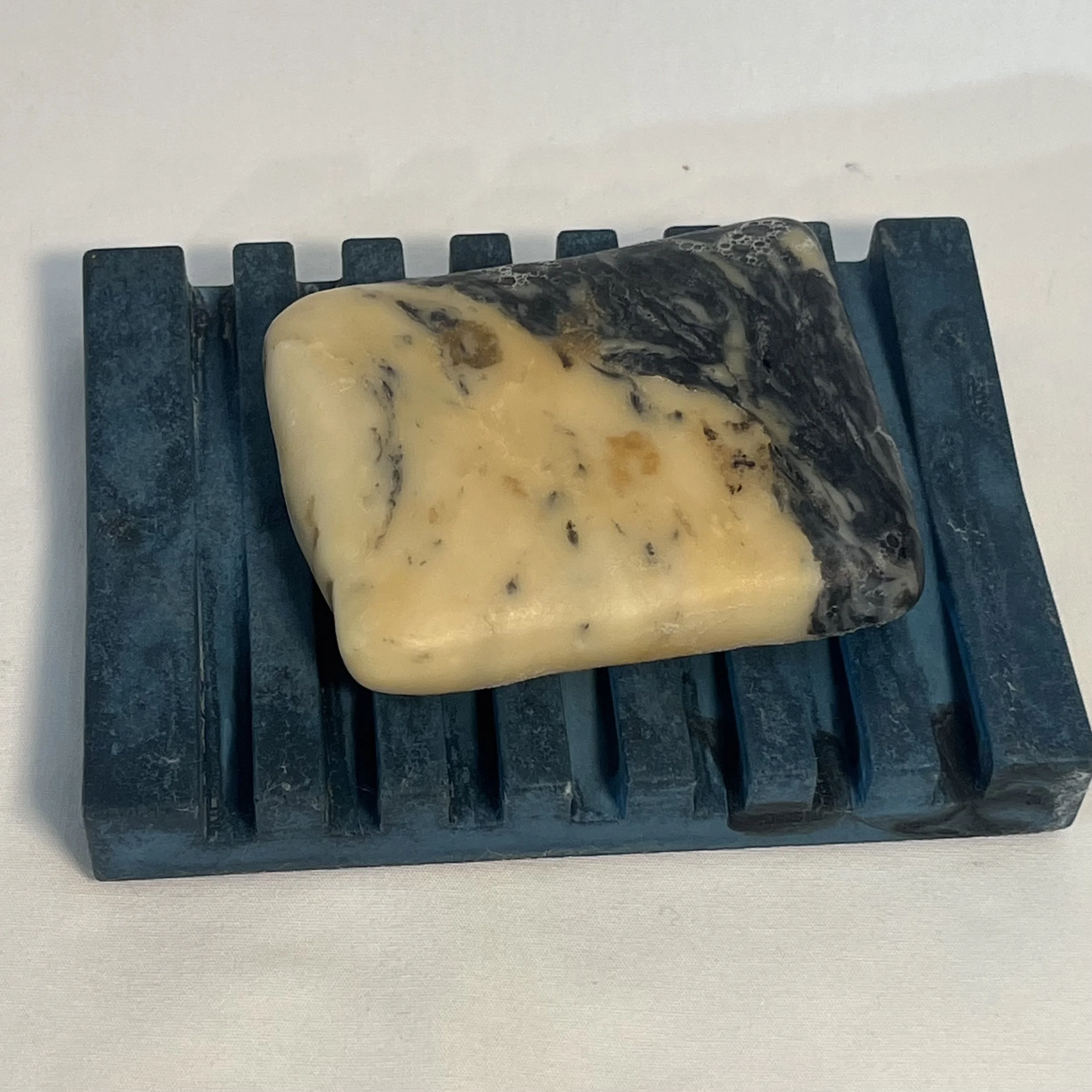 marbled blue concrete ripple soap dish with soap.jpeg