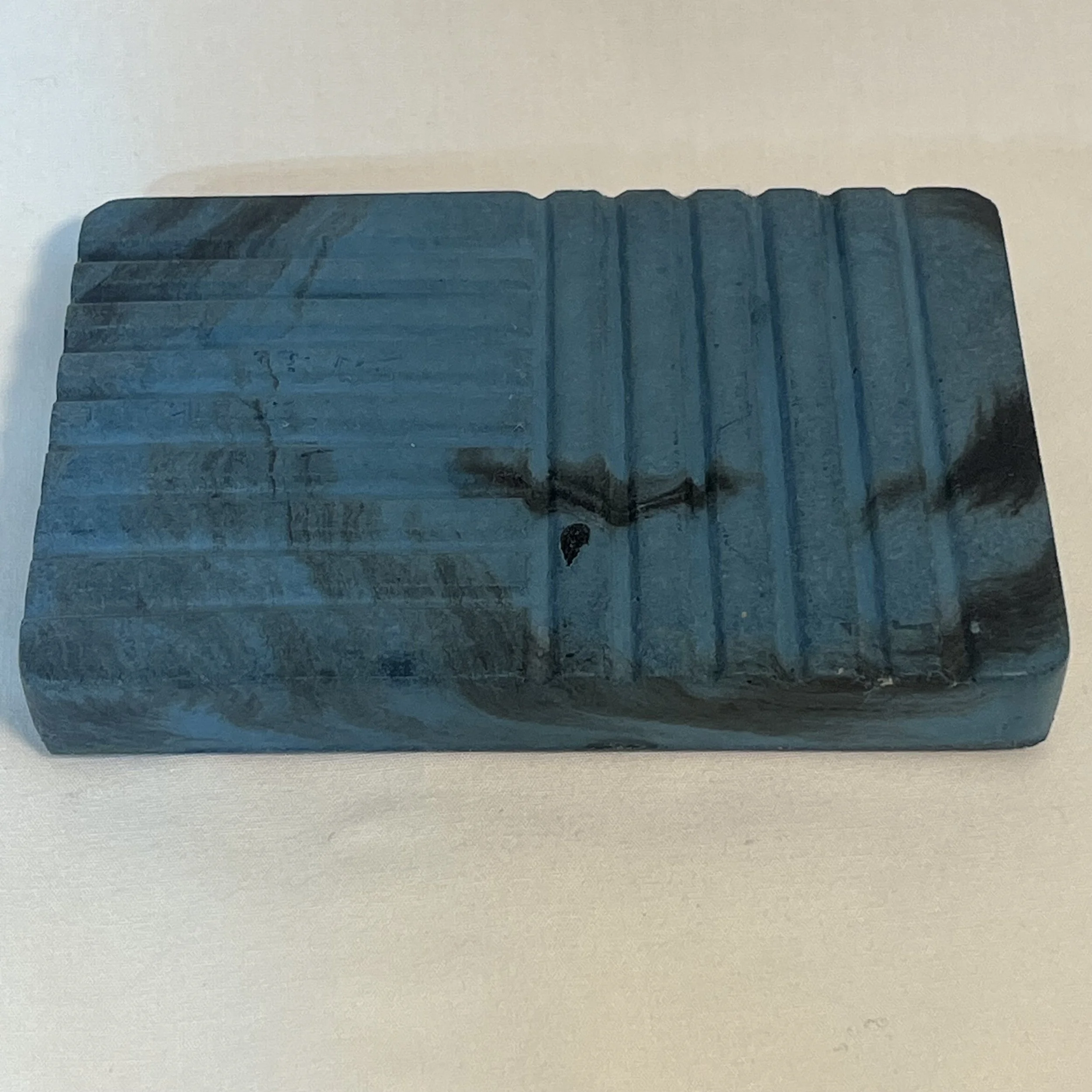 blue marbled concrete strata soap dish.jpeg