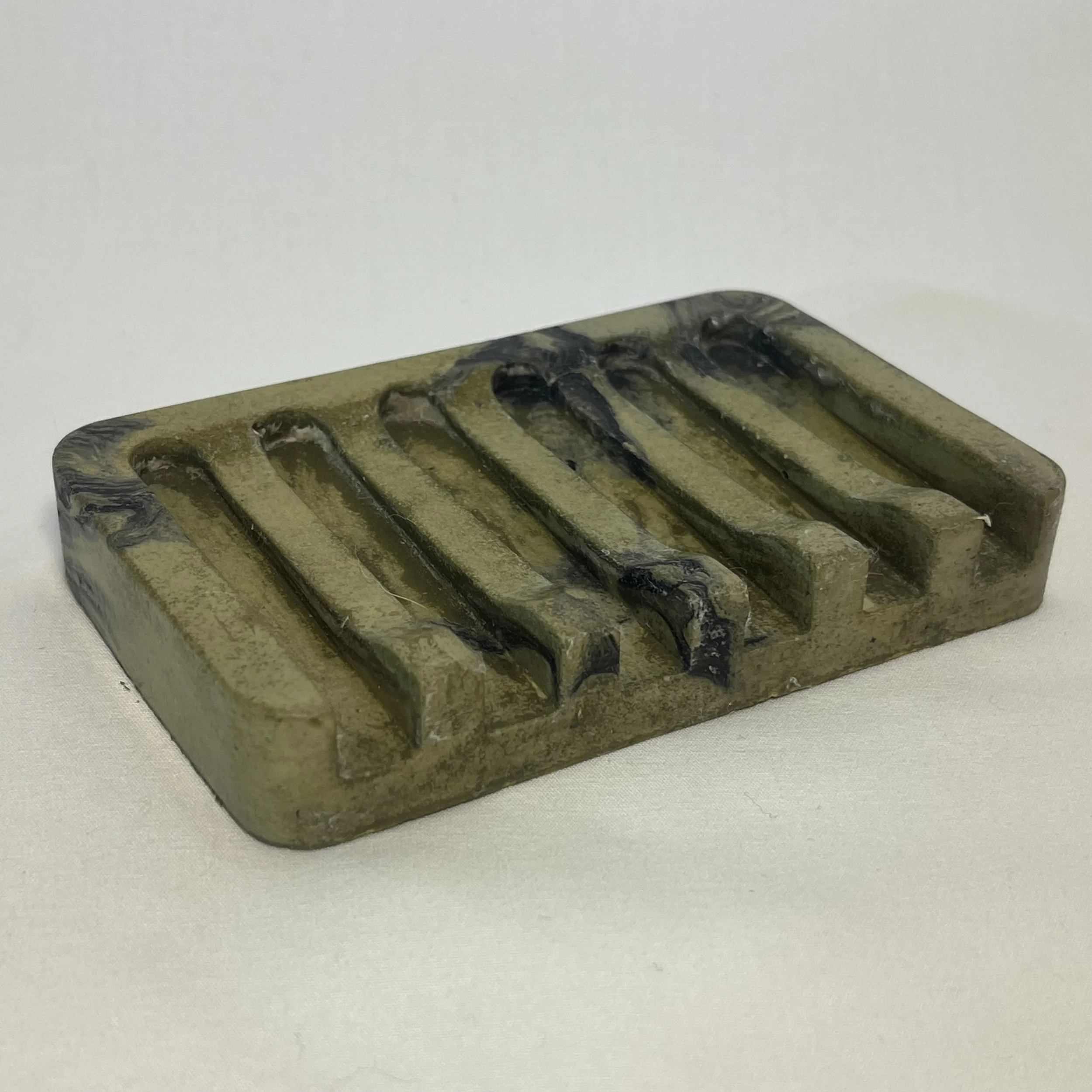 yellow marbled concrete comb soap dish.jpeg