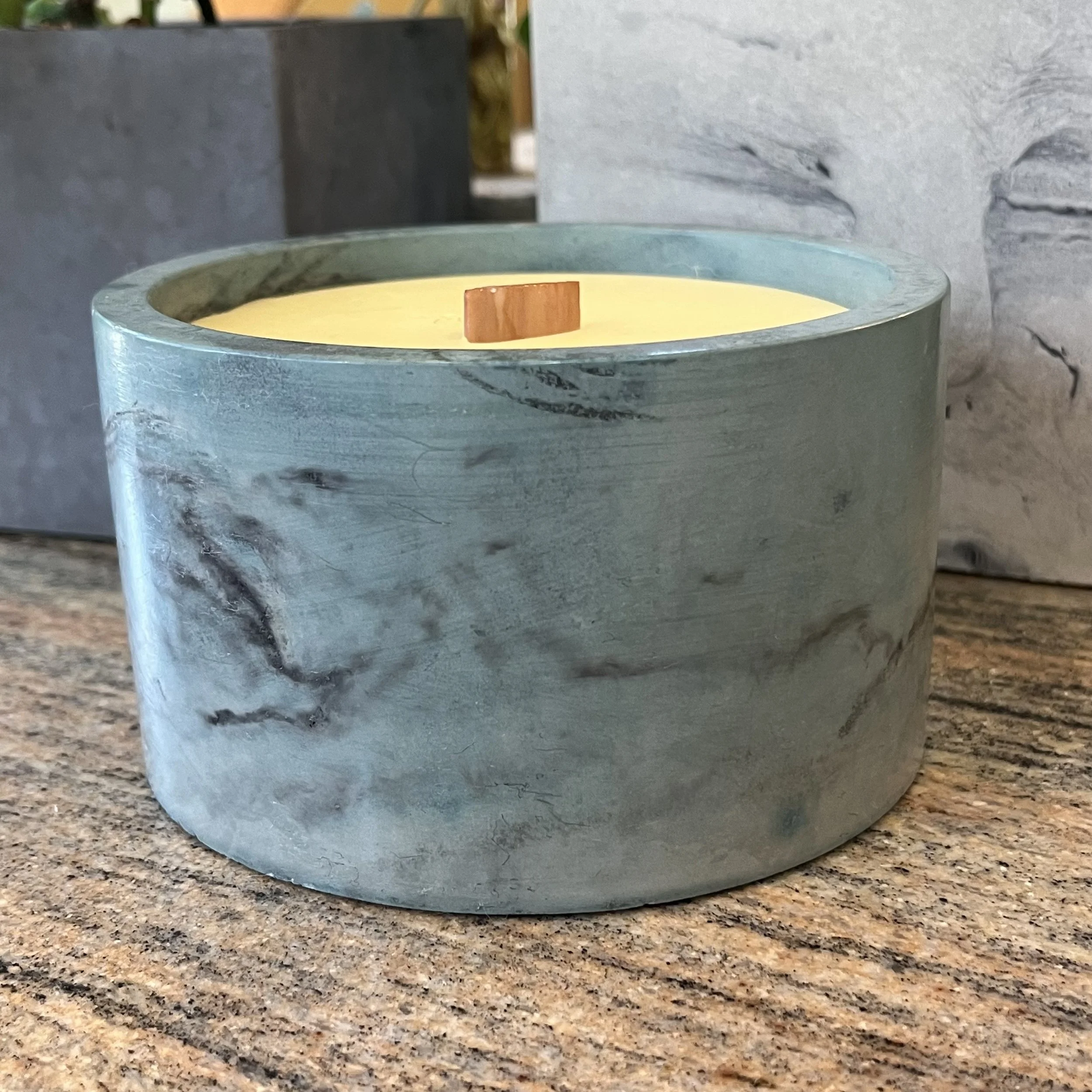 blue marbled concrete short can beeswax candle.jpeg