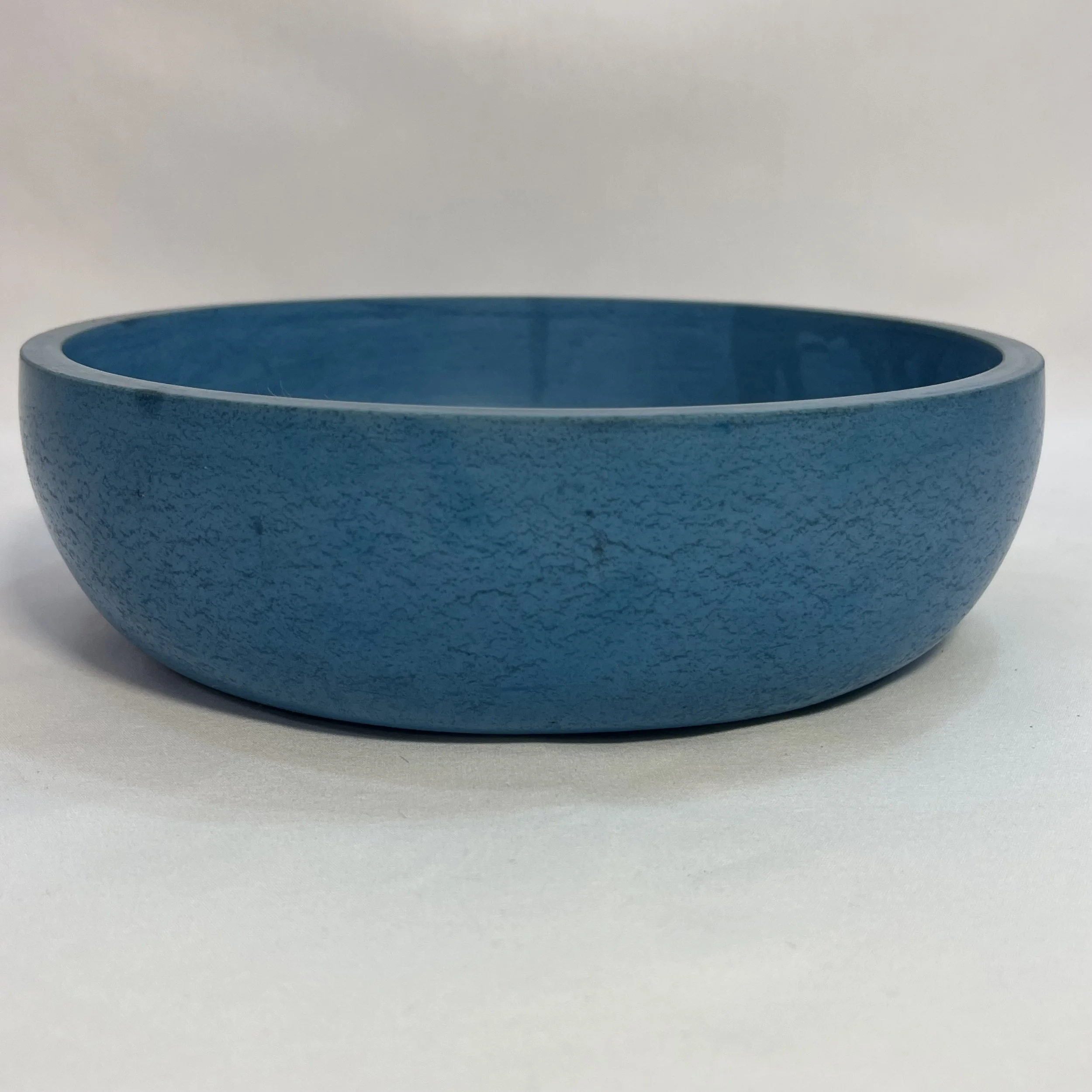 blue concrete bowl on white background