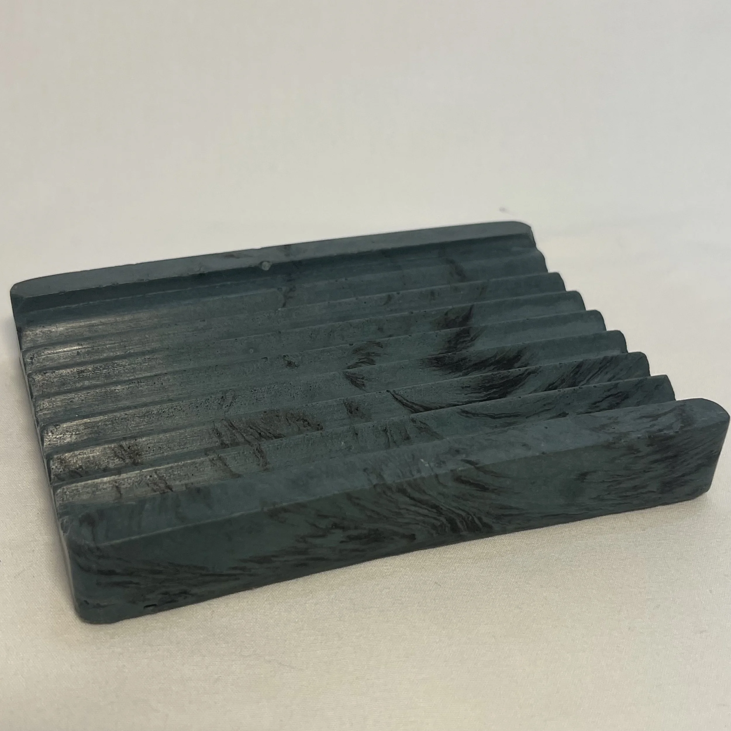 blue marbled concrete pleat soap dish.jpeg