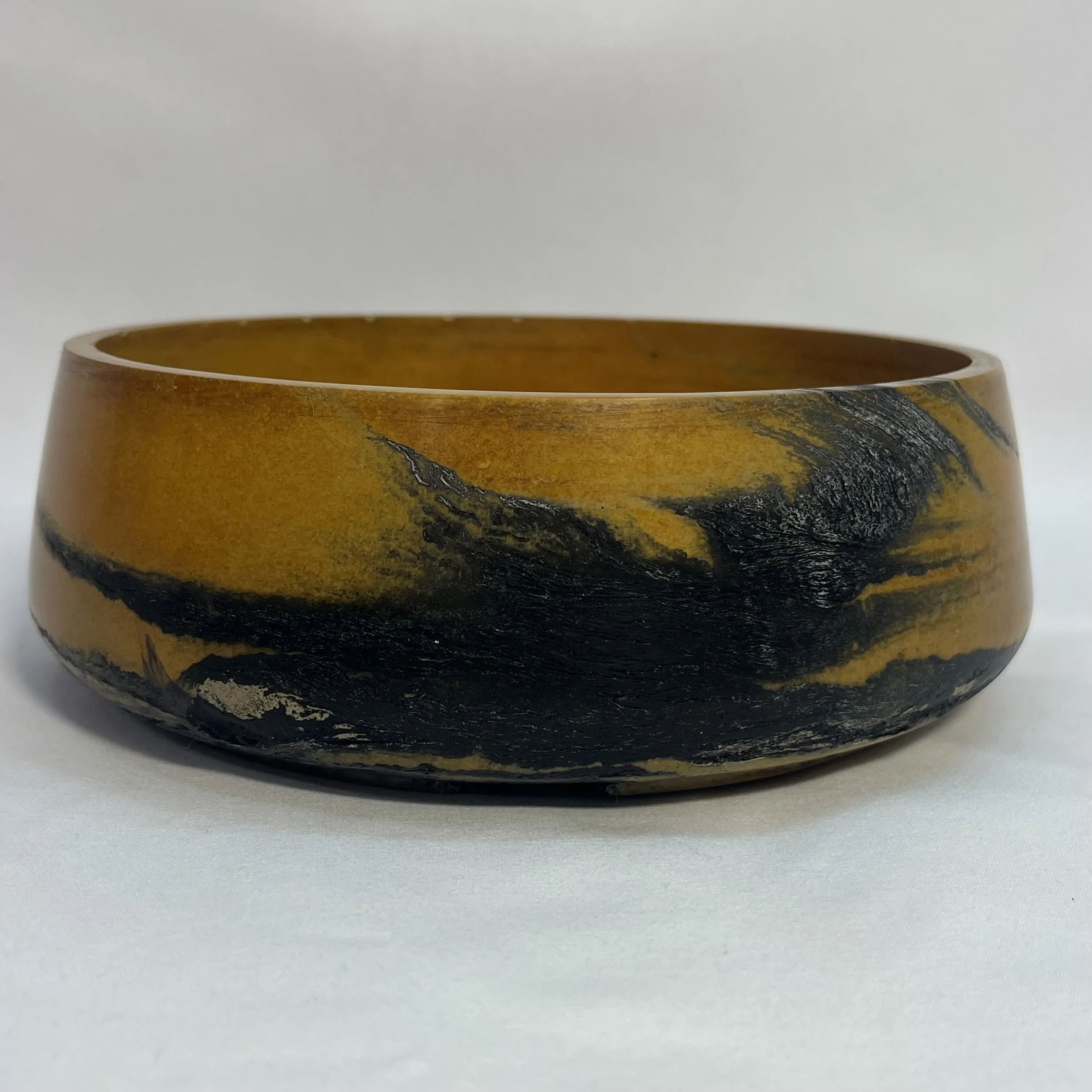 orange marbled concrete dish
