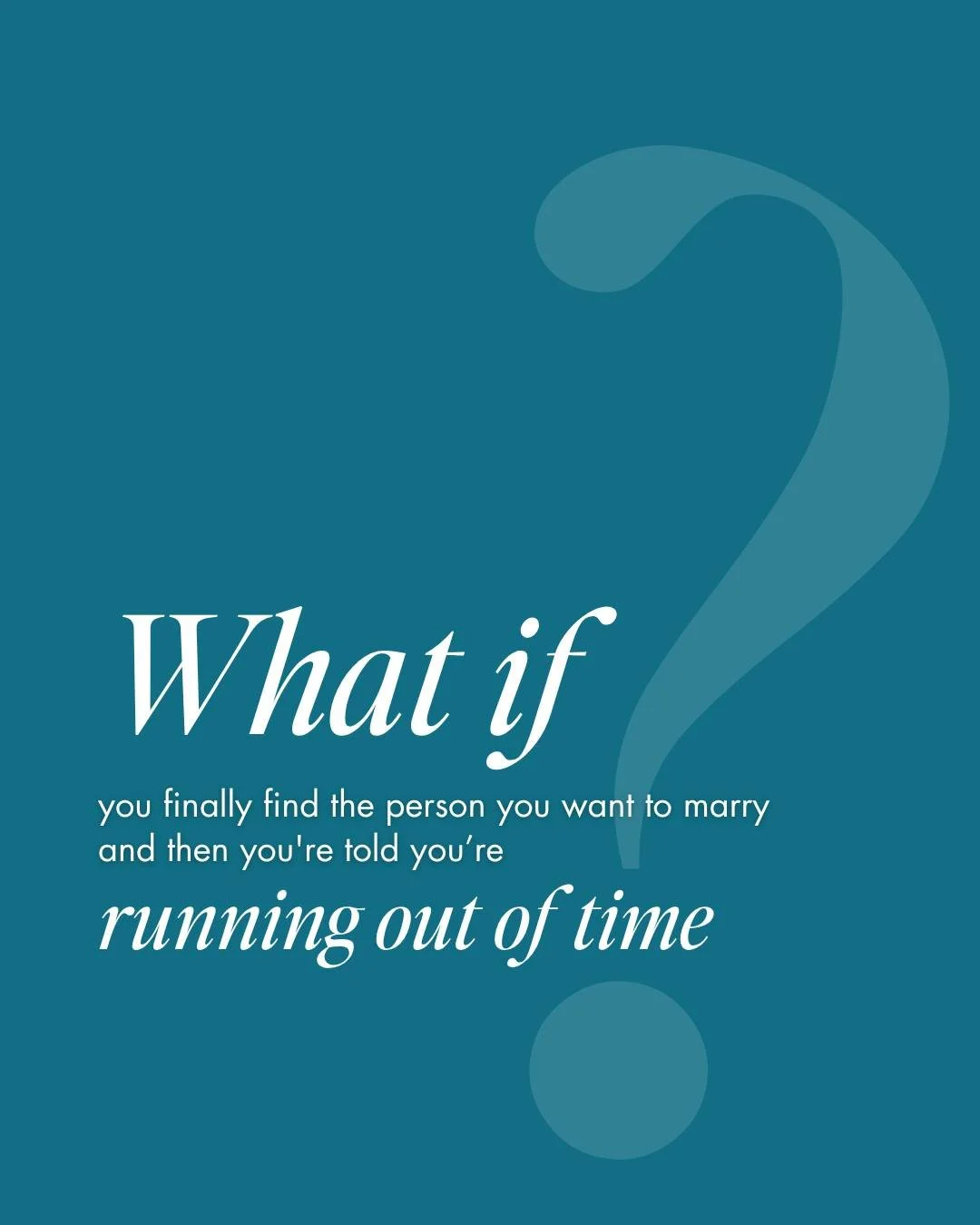 You finally find the person you want to marry. And then you're told you're running out of time to do it.

The wedding you pictured doesn't fit into a life that now revolves around chemo schedules and oncology appointments. You're choosing between a d