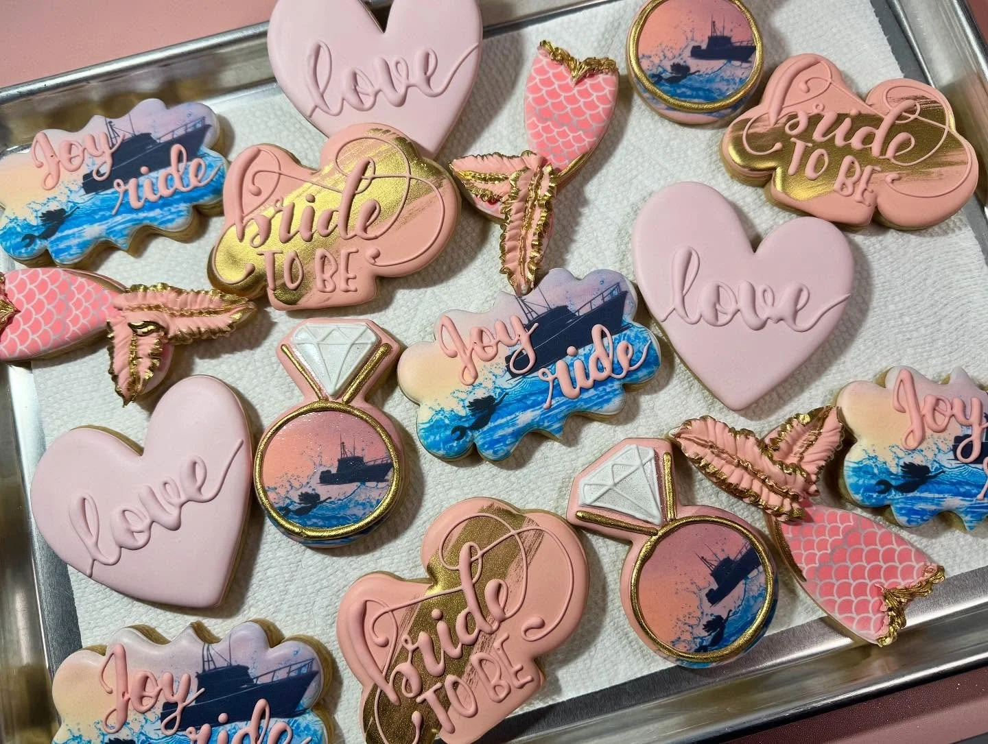 &ldquo;Love is in the air&hellip; and under the sea 🐚💍🧜&zwj;♀️ #MermaidBride&rdquo;
.
.
.
#weddingcookies #bridalshowercookies #swimmingcookies logocookies #customerappreciation 
#birthdaycookies #customdecoratedcookies #customcookies #cookiesofin
