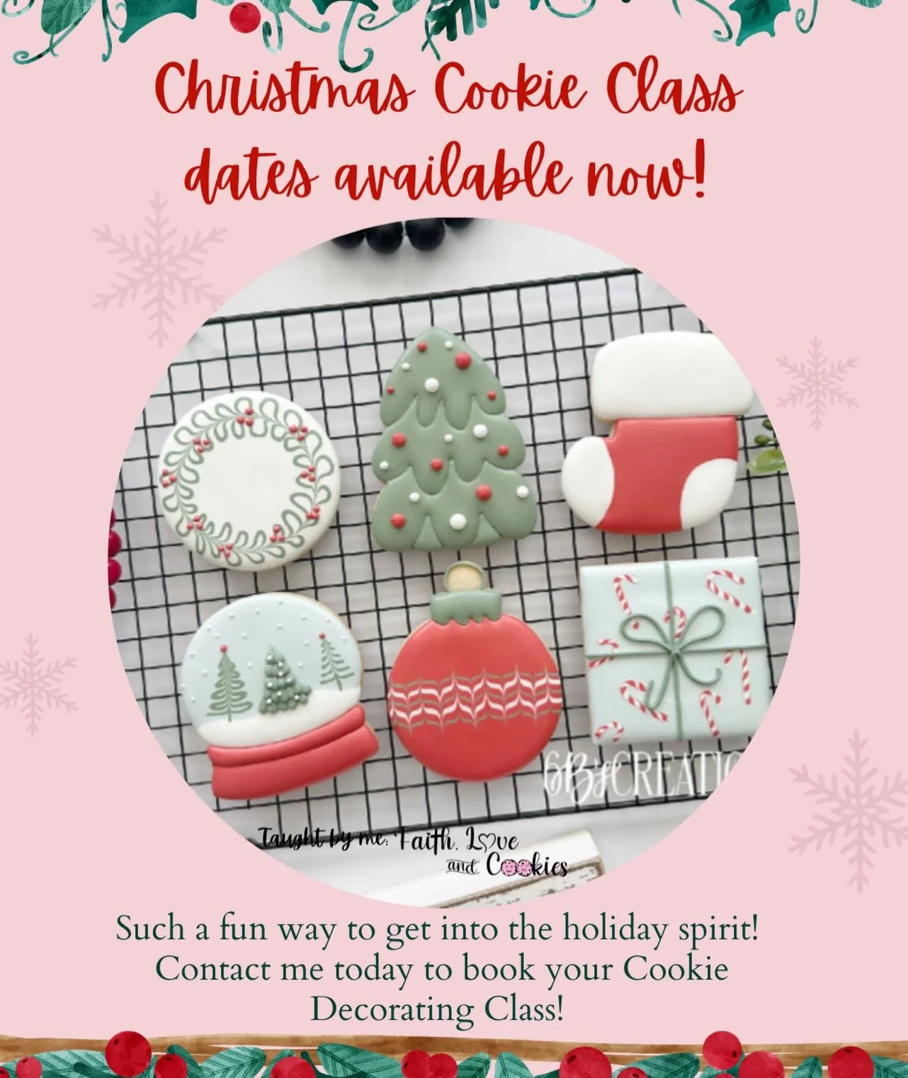 Looking for a fun activity for ANY age group to get you into the Christmas spirit? 
Our cookie decorating classes are perfect for birthdays, girls&rsquo; nights, families, company events and more!  Our Cookie classes are such a great way to bring eve