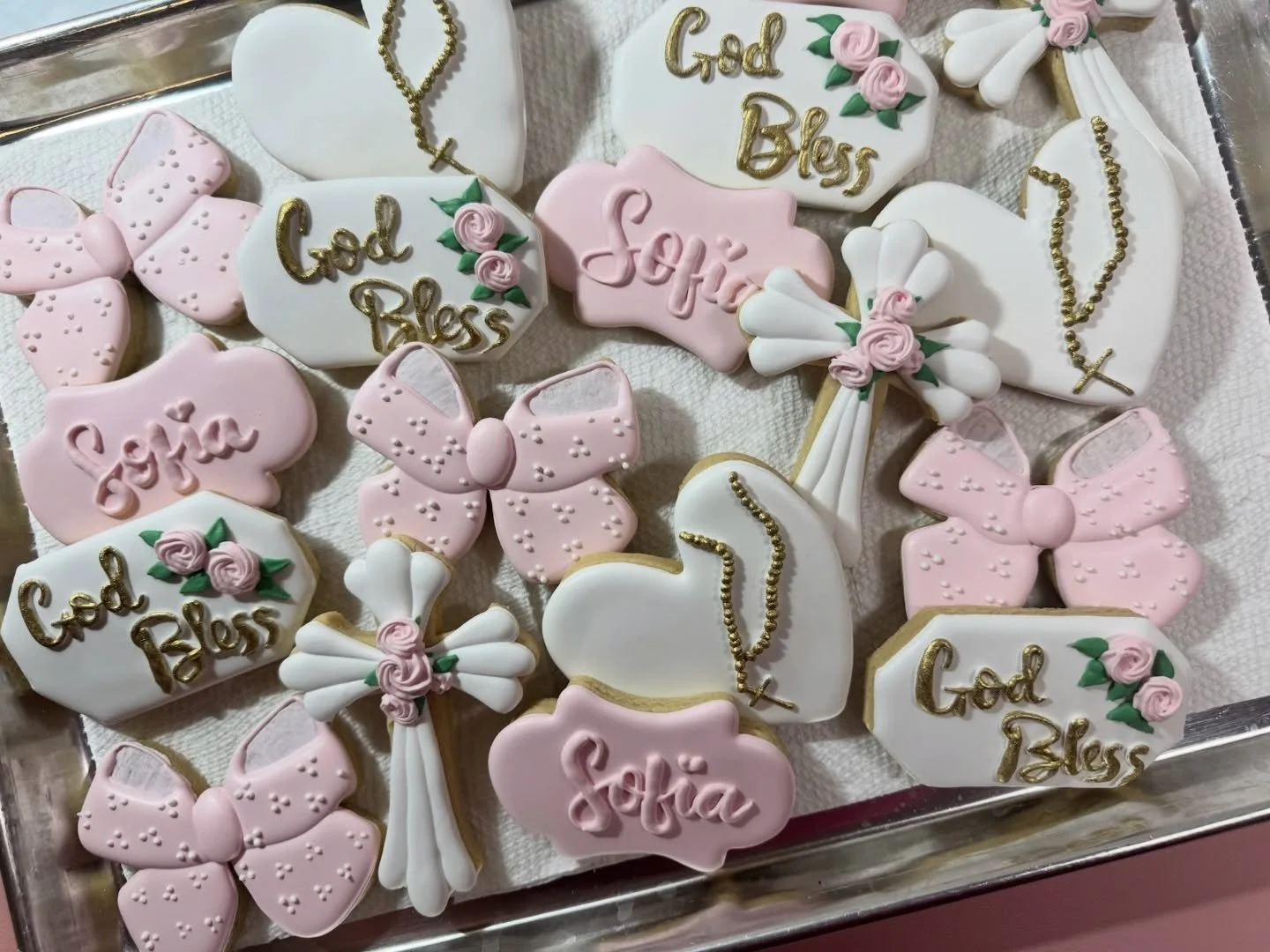 A sweet way to celebrate a very special day rooted in faith and love 🤍 Thank you for trusting me with such a meaningful occasion.

#swfl #SpecialOccasion #CustomSugarCookies #homebaker #CelebrationCookies