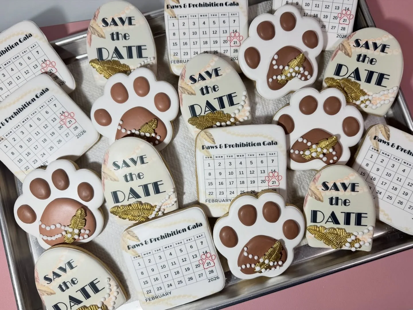 Custom decorated cookies for the sweetest fundraiser - Paws and Prohibition Such a fun event supporting our furry friends with beautiful cookies to match.
.
.
#CustomCookies #FundraiserCookies #PawsAndProhibition #DecoratedCookies #CookieArt SupportL