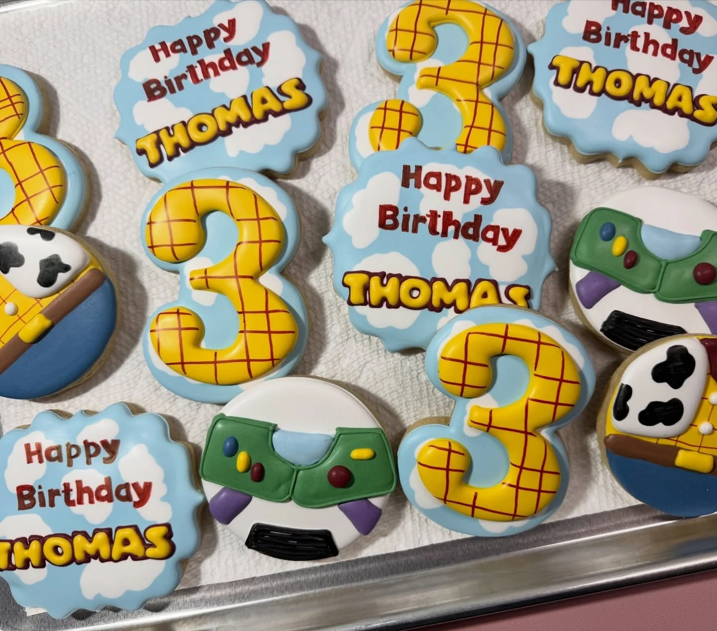 Sweet treats for a special little birthday boy turning 3! These custom decorated cookies were the perfect addition to celebrate his big day. Happy 3rd Birthday! 
.
.
#cookieoftheday #customcookies #cookieart #cookies