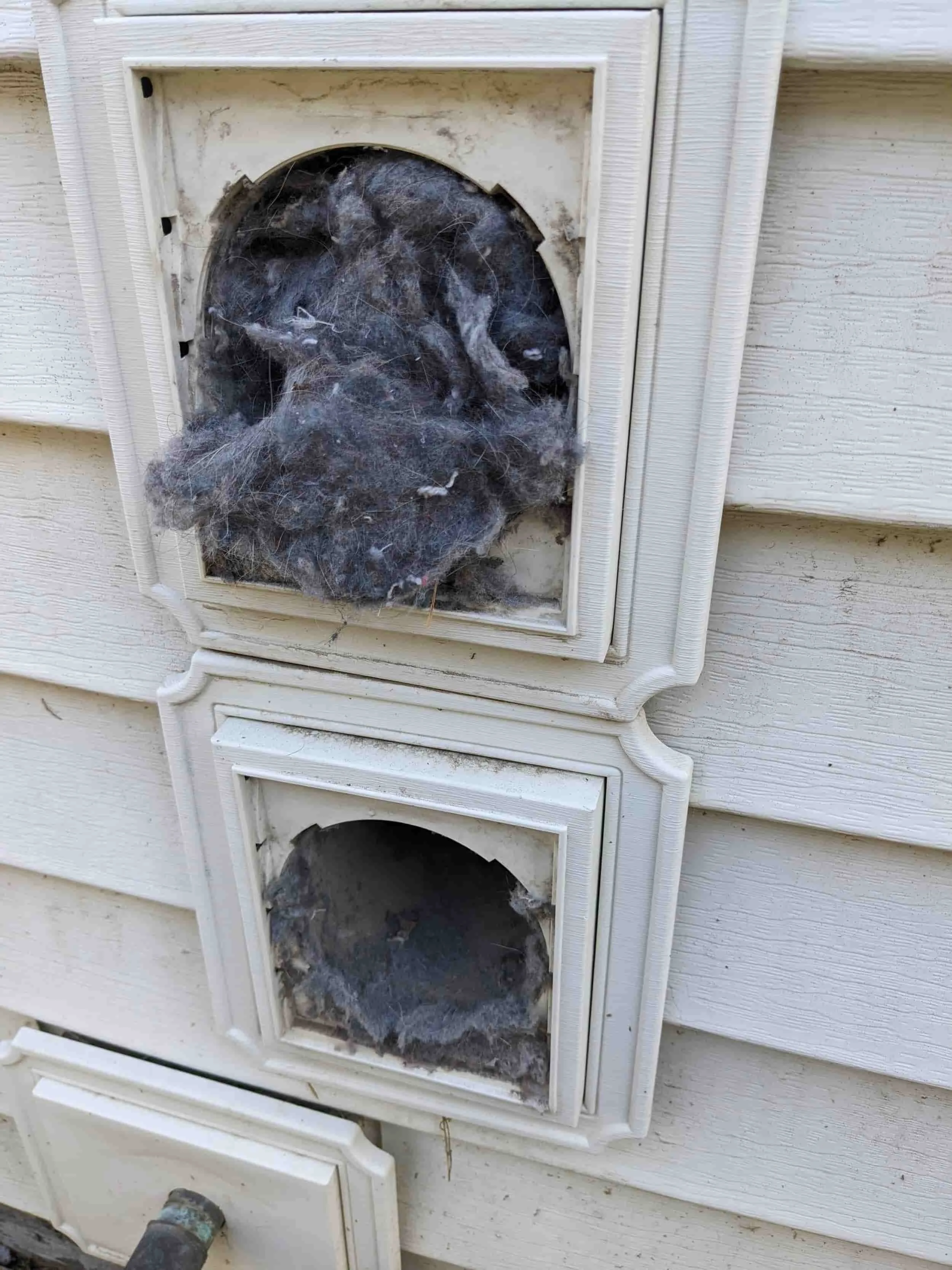 plugged up dryer vent before cleaning