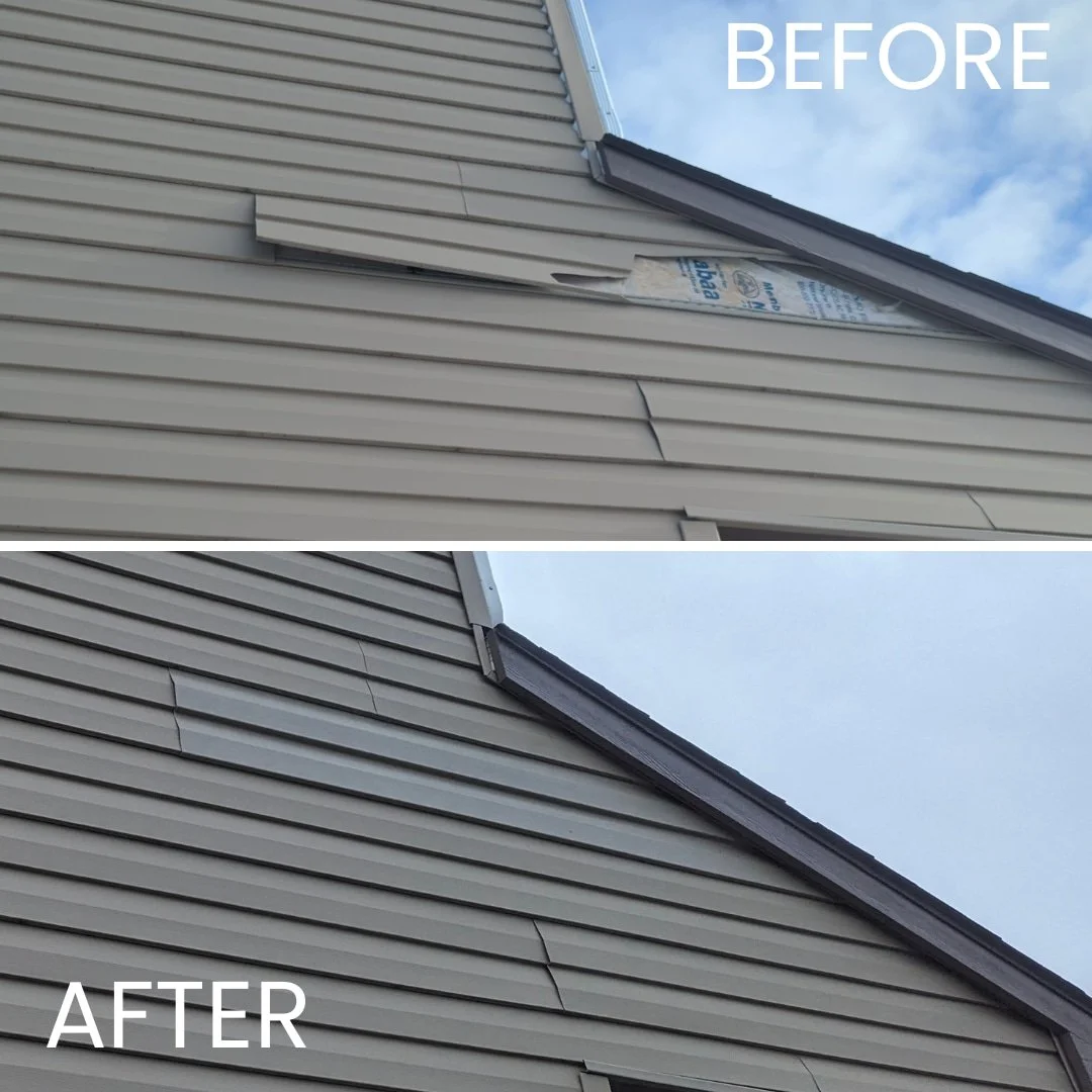 before and after vinyl siding repair