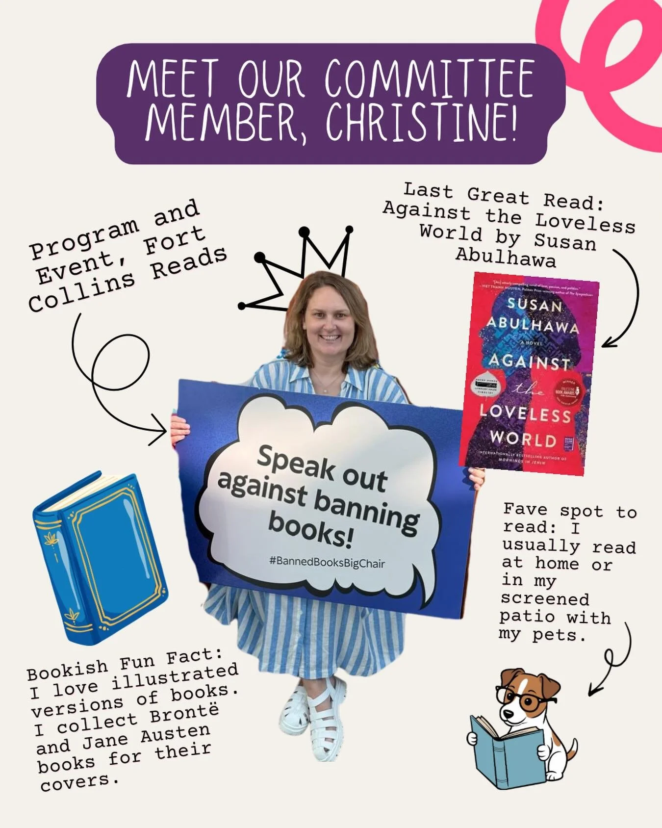 If you frequent @poudrelibraries, Christine might be a familiar face! As a Library Assistant, she spends her time planning programs and helping patrons at the reference desk. This year she&rsquo;s bringing her program planning skills to Fort Collins 