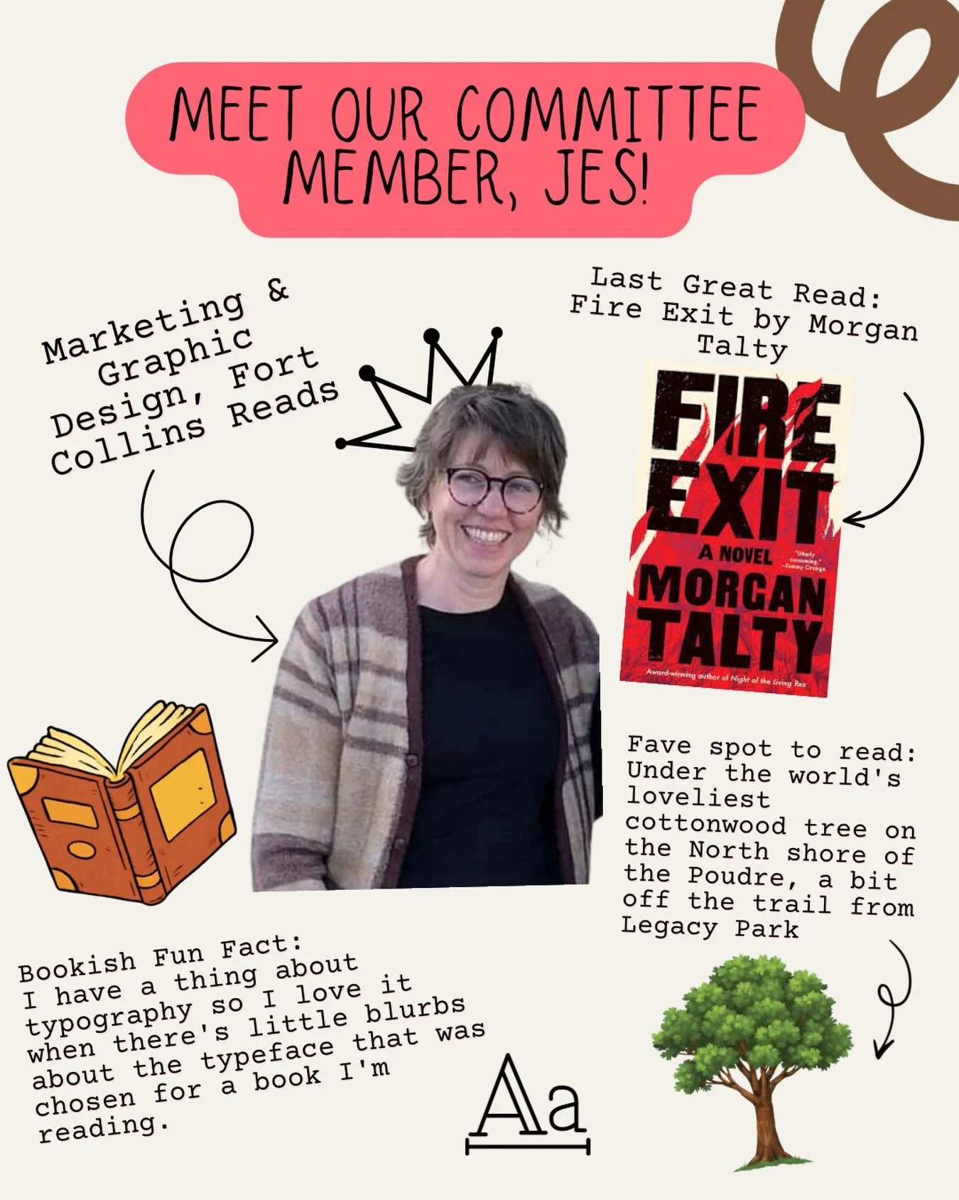 Jes is one of our new committee members and she&rsquo;s already going above and beyond with website updates and brand design brainstorming. Her love of typography is no surprise given she&rsquo;s an artist who specializes in printmaking!

Do you ever