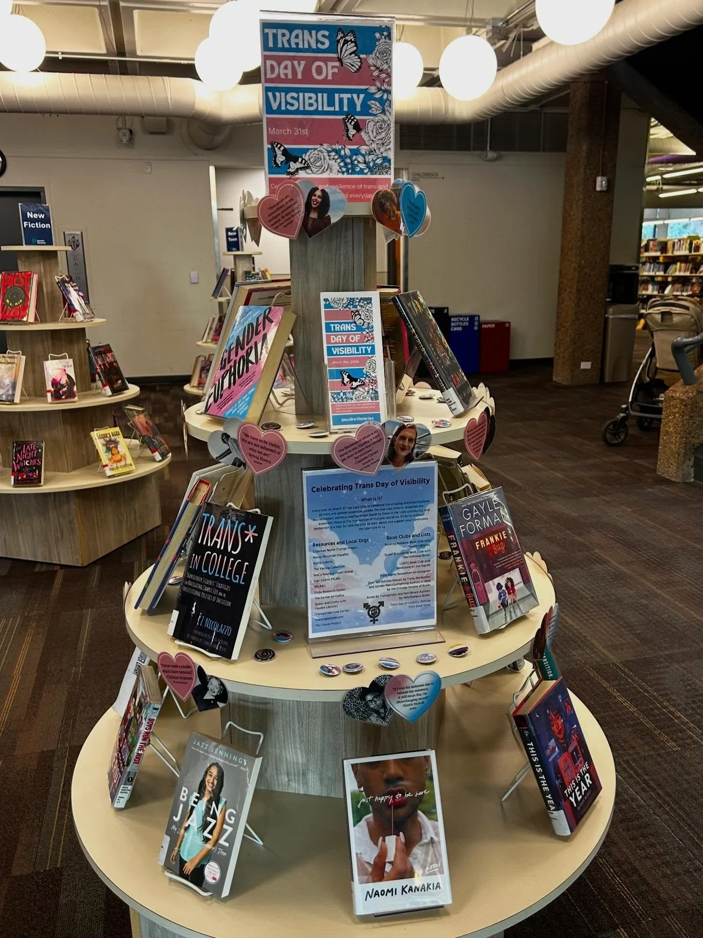 Today is International Transgender Day of Visibility! Trans stories are visible and celebrated throughout the literary spaces in Fort Collins. We wanted to highlight some displays and signs we found in Old Town. 🏳️&zwj;⚧️

Do you have a favorite tra