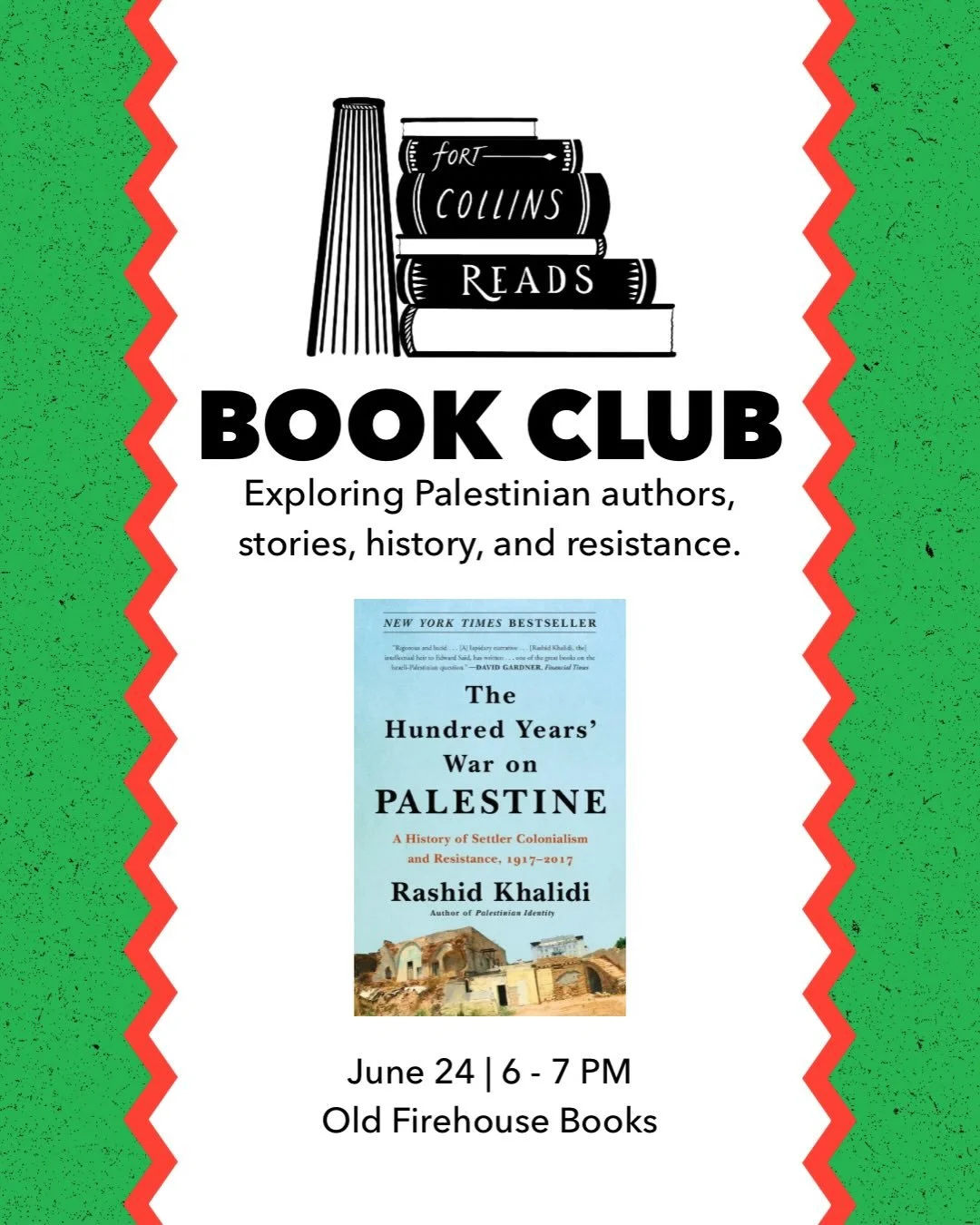 Join our committee June-October in reading and discussing Palestinian history and stories! Our in-person book club will meet on the fourth Wednesday of the month from 6-7 PM @oldfirehousebooks! We&rsquo;ll be discussing our first book, &ldquo;The Hun