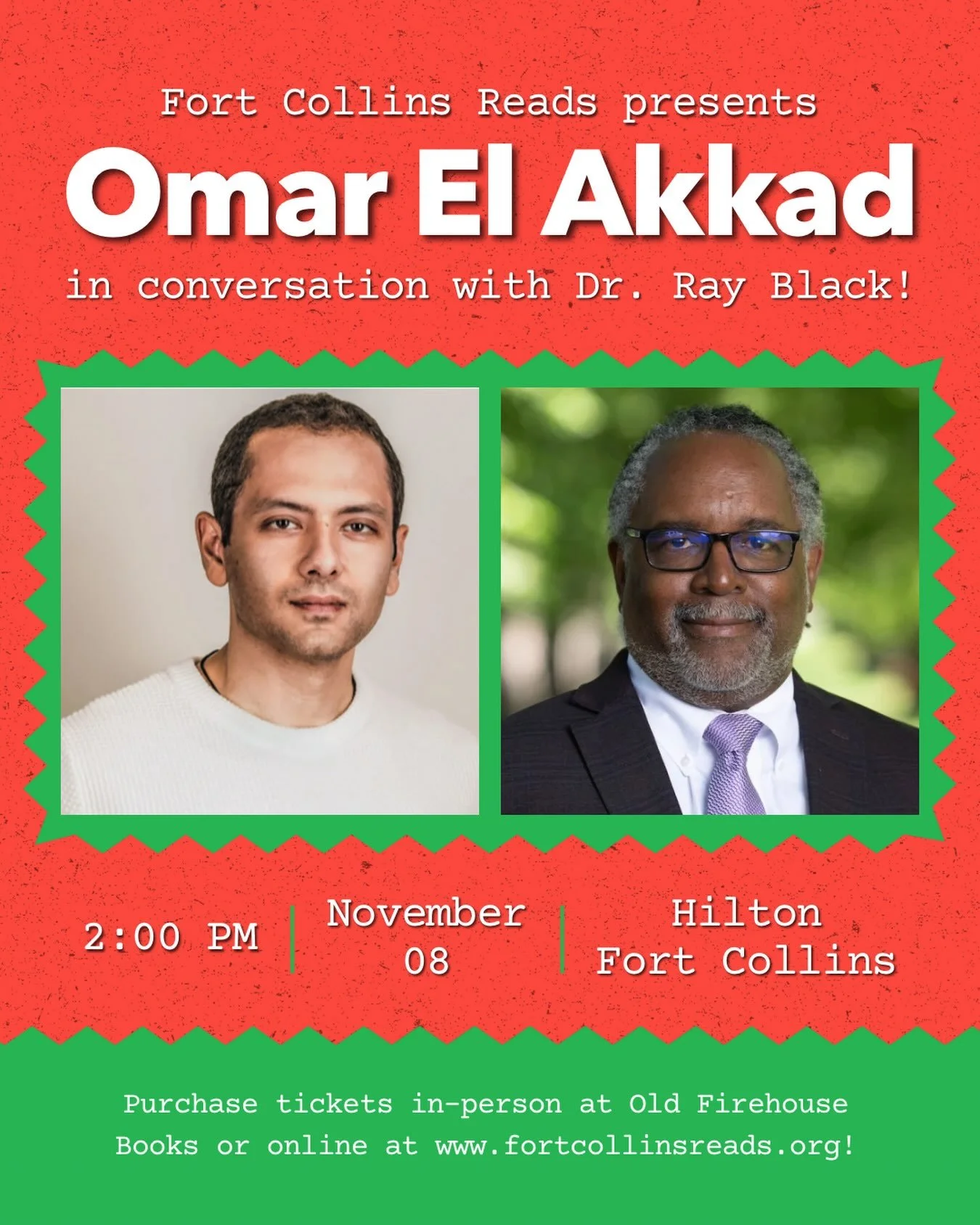 Fort Collins Reads is thrilled to announce Omar El Akkad will be joined in conversation with Dr. Ray Black at our author event on November 8! 

Dr. Black is an Associate Professor of African American Studies @coloradostateuniversity. His research foc