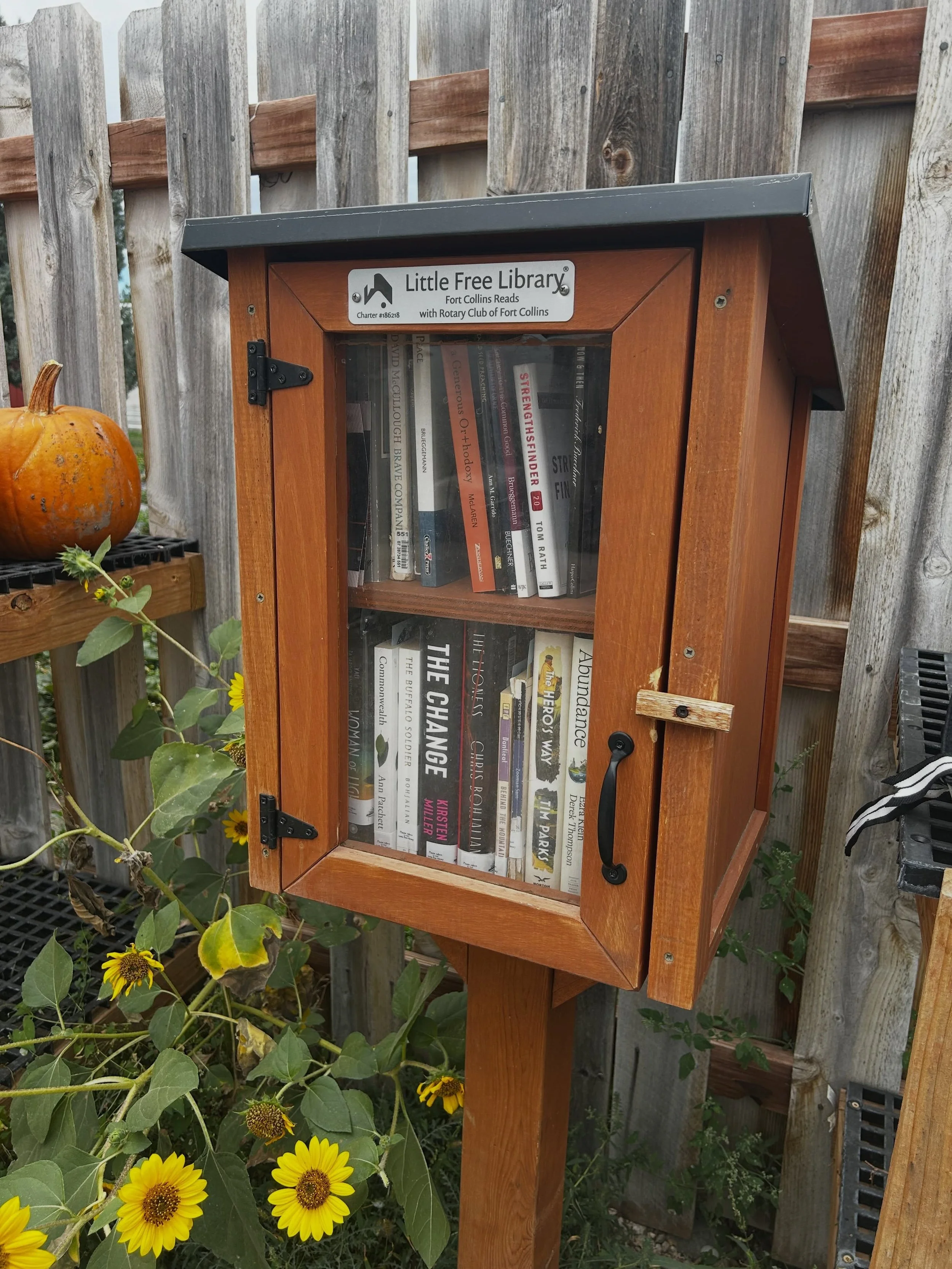 Happy #lflfriday! We added some books by previous Fort Collins Reads authors to two little free libraries today! Can you tell which (hint: one of the locations is tagged)? Every book we add in September will include a QR code where you can enter to w