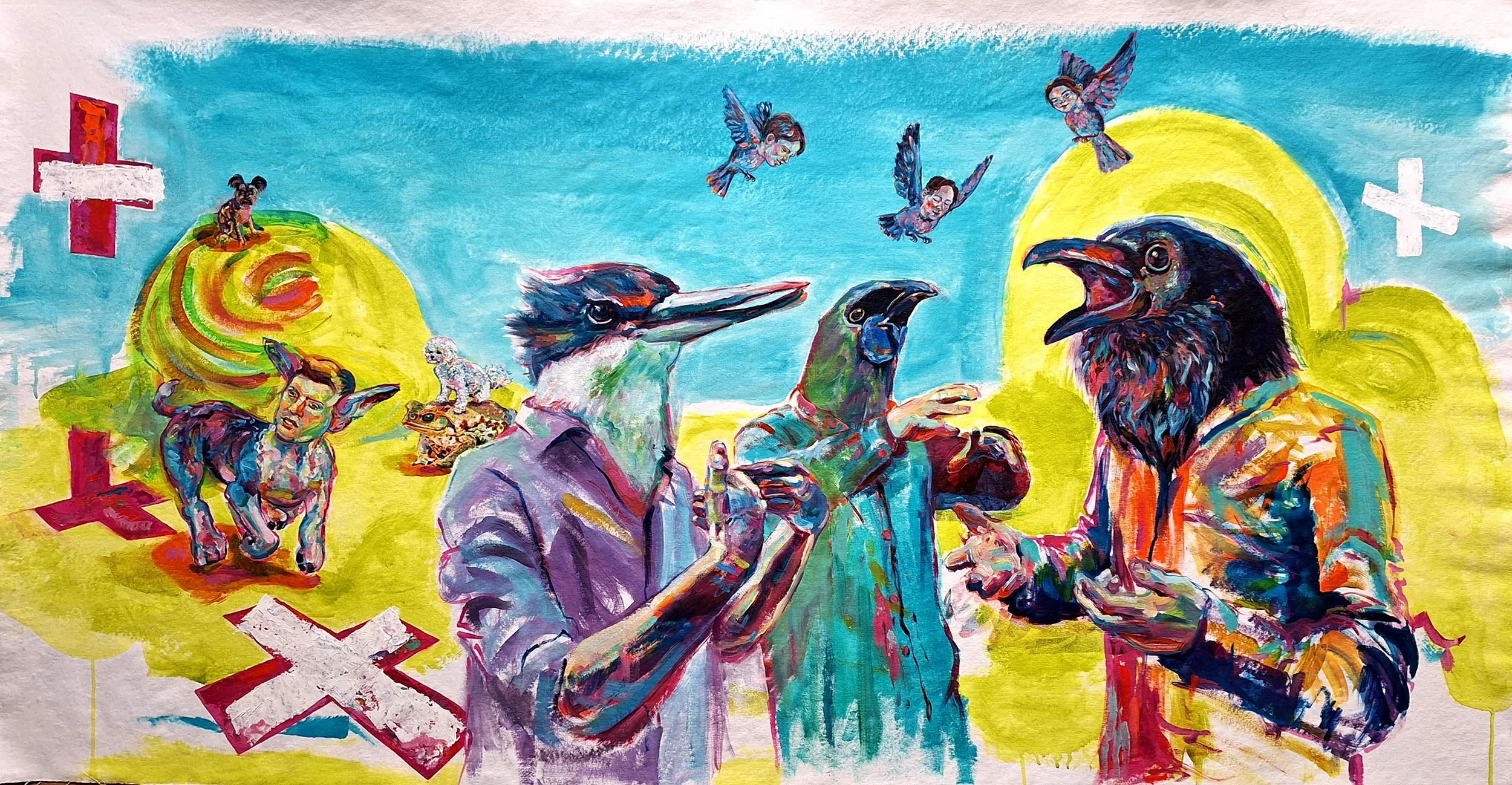 Everyone talking all at once | Oil on canvas (SOLD)