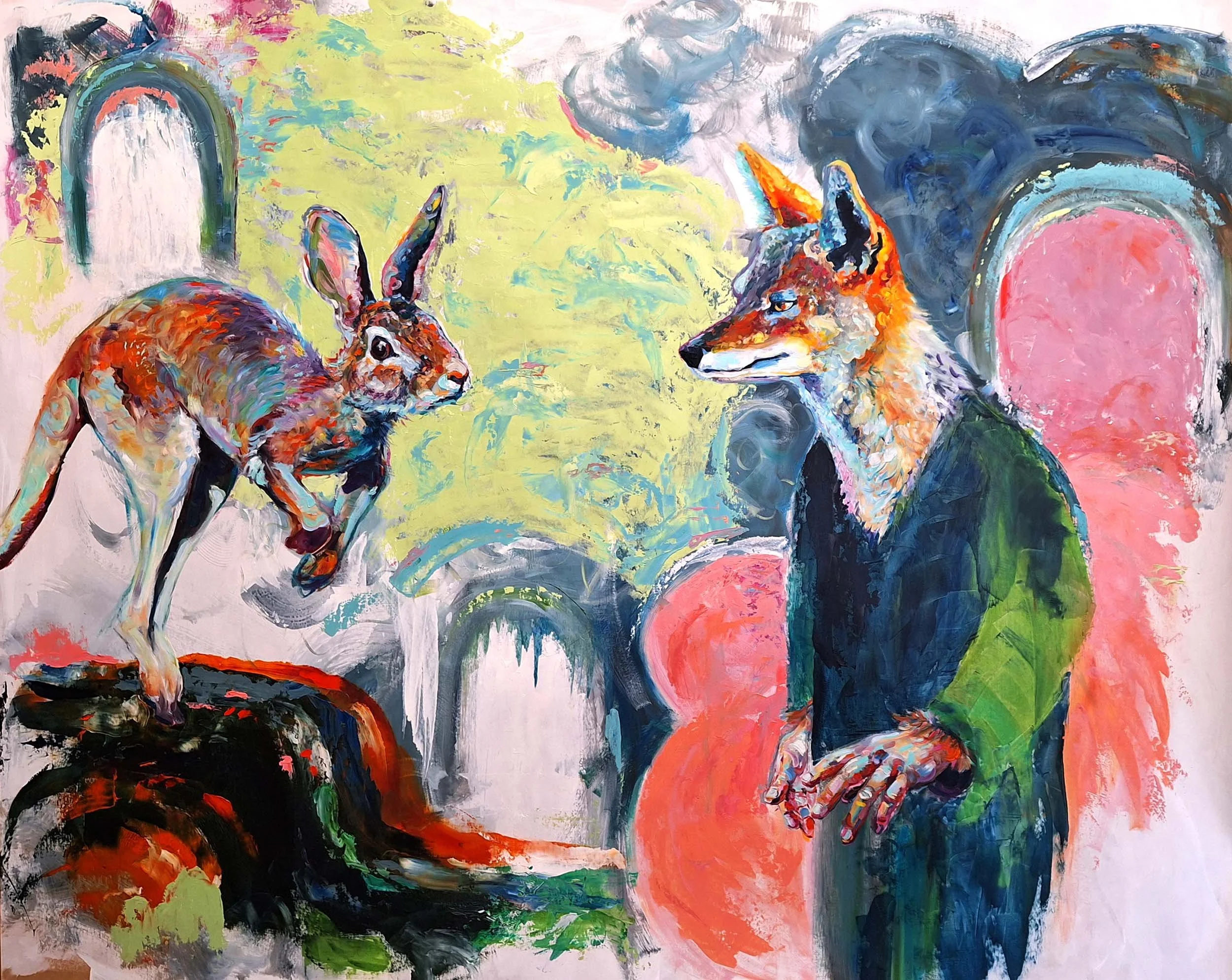 Happenstance | Acrylic and oil on paer (SOLD)