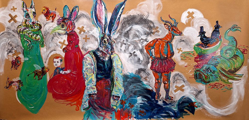 Waiting | Mixed media on paper (SOLD)