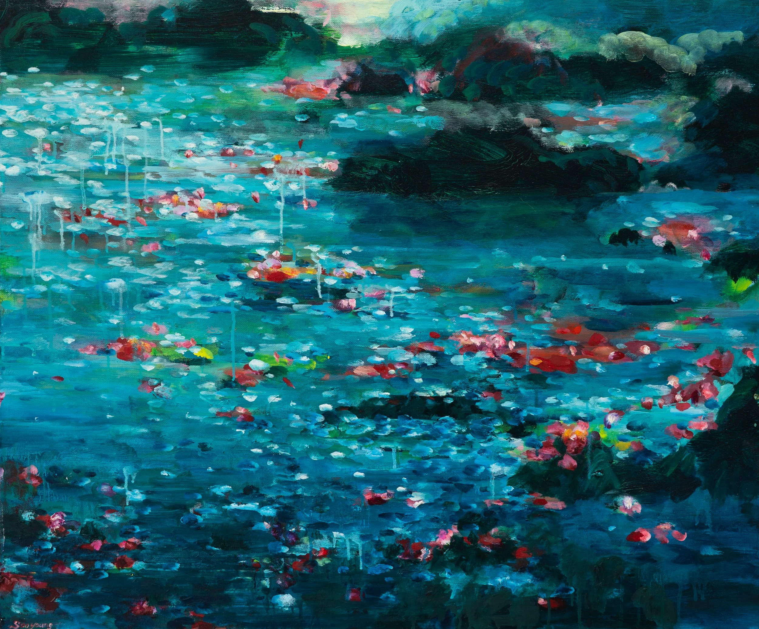  Along with Petals   
Oil on Canvas, 2022  
73 cm x 61 cm