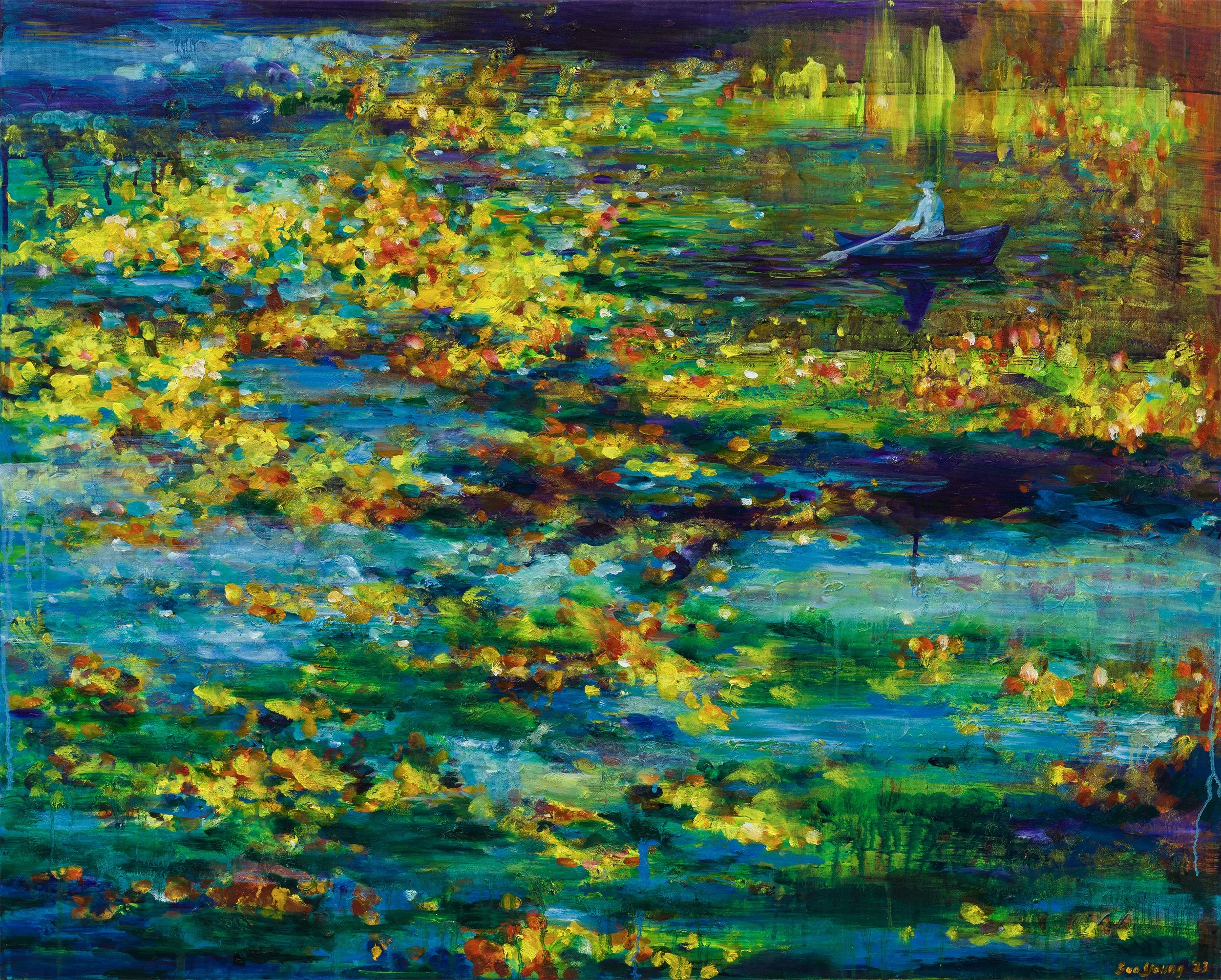  Autumn Boat Ride 
어느 가을에 띄운 배   
Acrylic on Linen, 2023 
91 cm x 65 cm