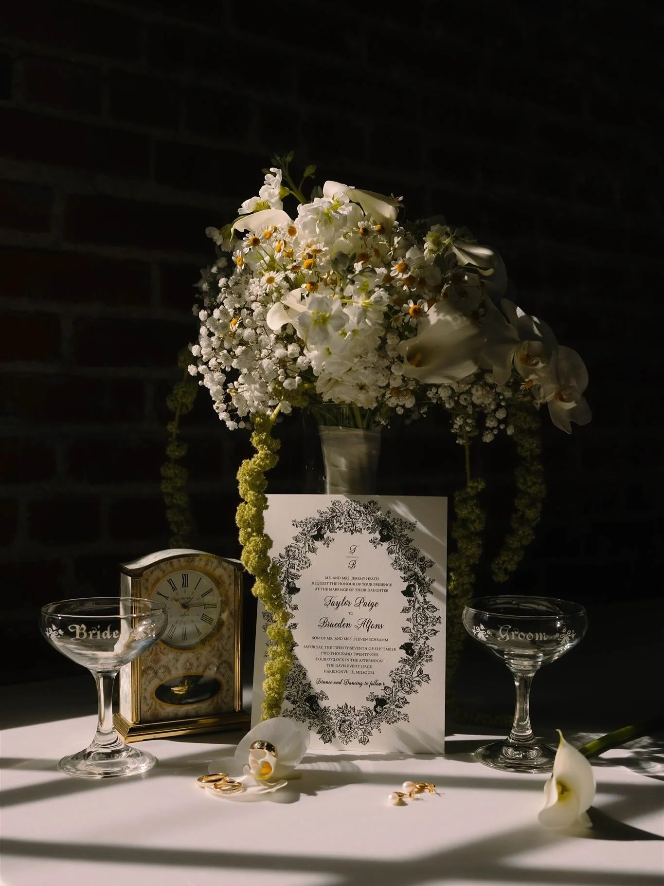 taylor &amp; braeden 🔗💌

Venue: @daviseventspace 
DJ: @koaticannon
Catering: Hyvee
Dress: @davidsbridal
Cake: @cakesbyrachkc