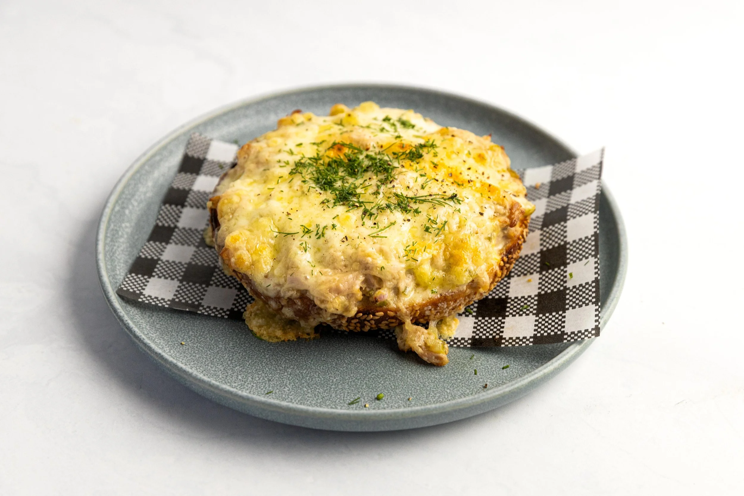Dill Pickle Tuna and Mozzarella Melt