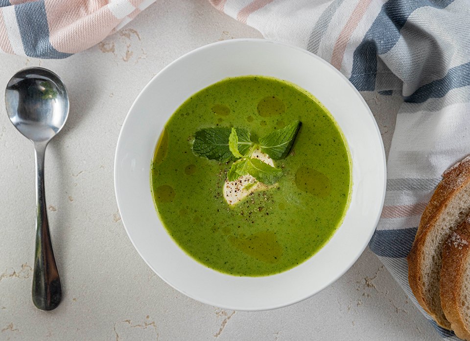 Chilled Creamy Pea and Mint Soup — Everyday Gourmet