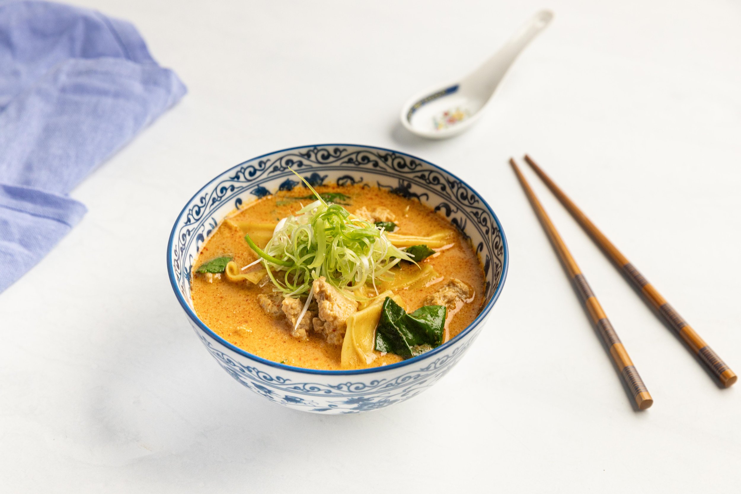 Deconstructed Wonton Noodle Soup