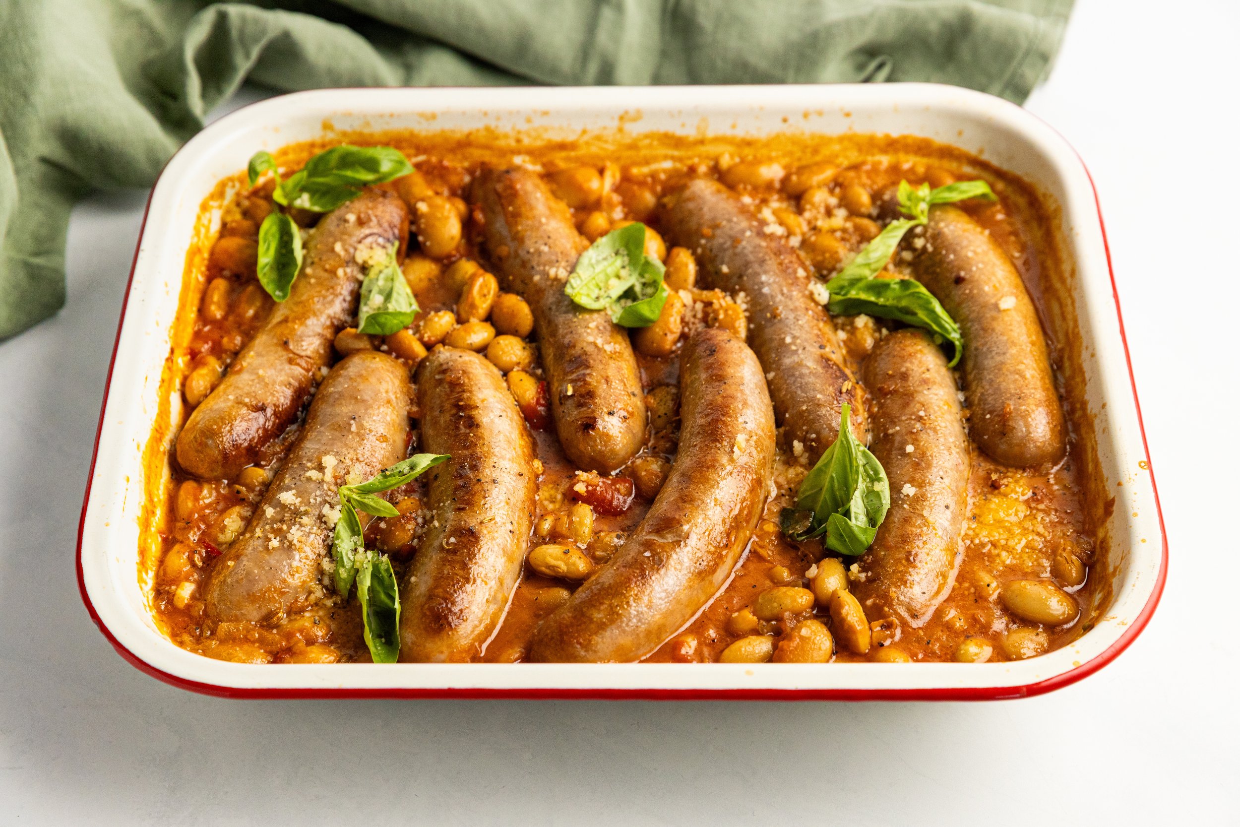 Sausage and White Bean Tray Bake