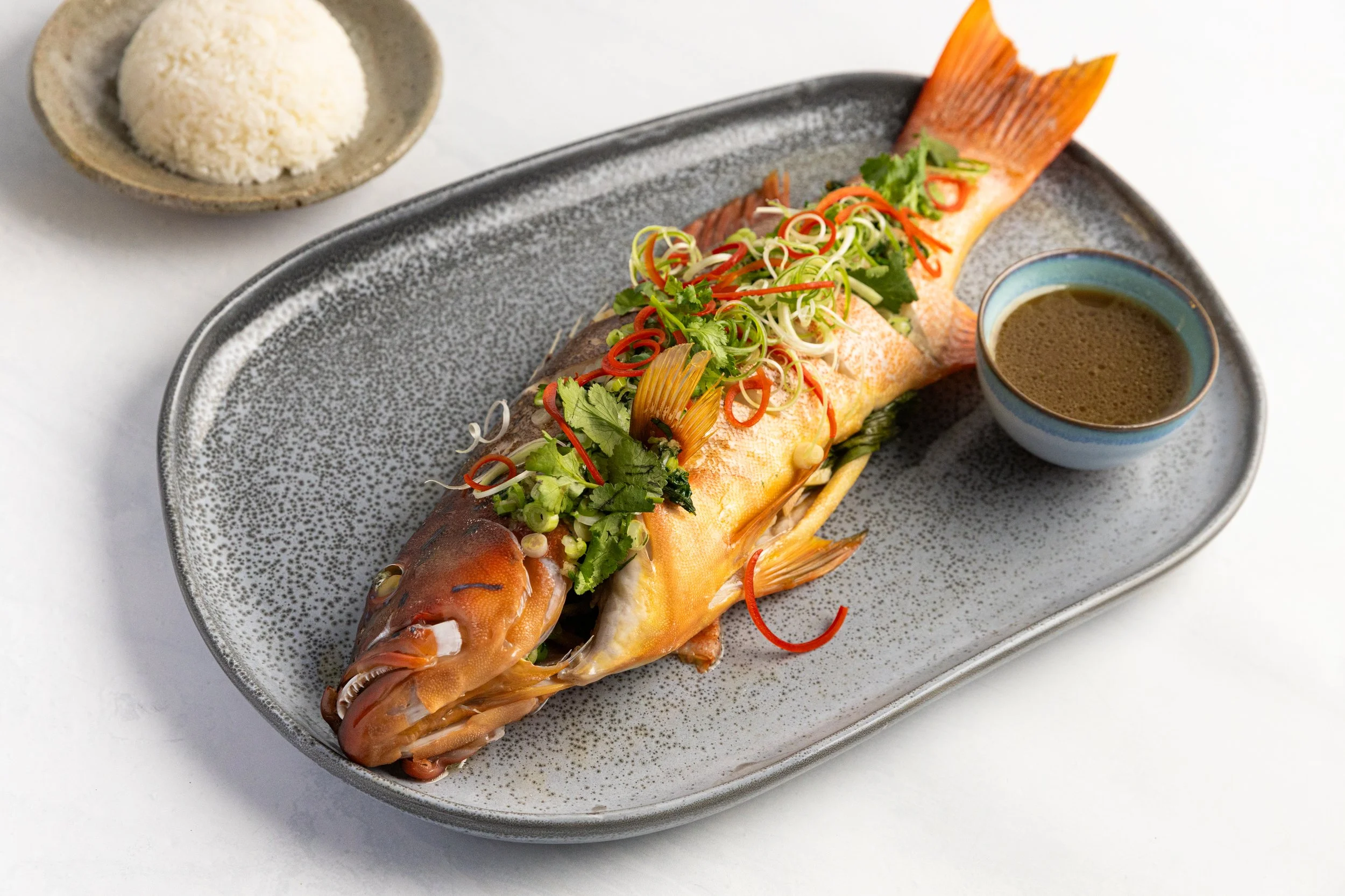 Whole Steamed Coral Trout