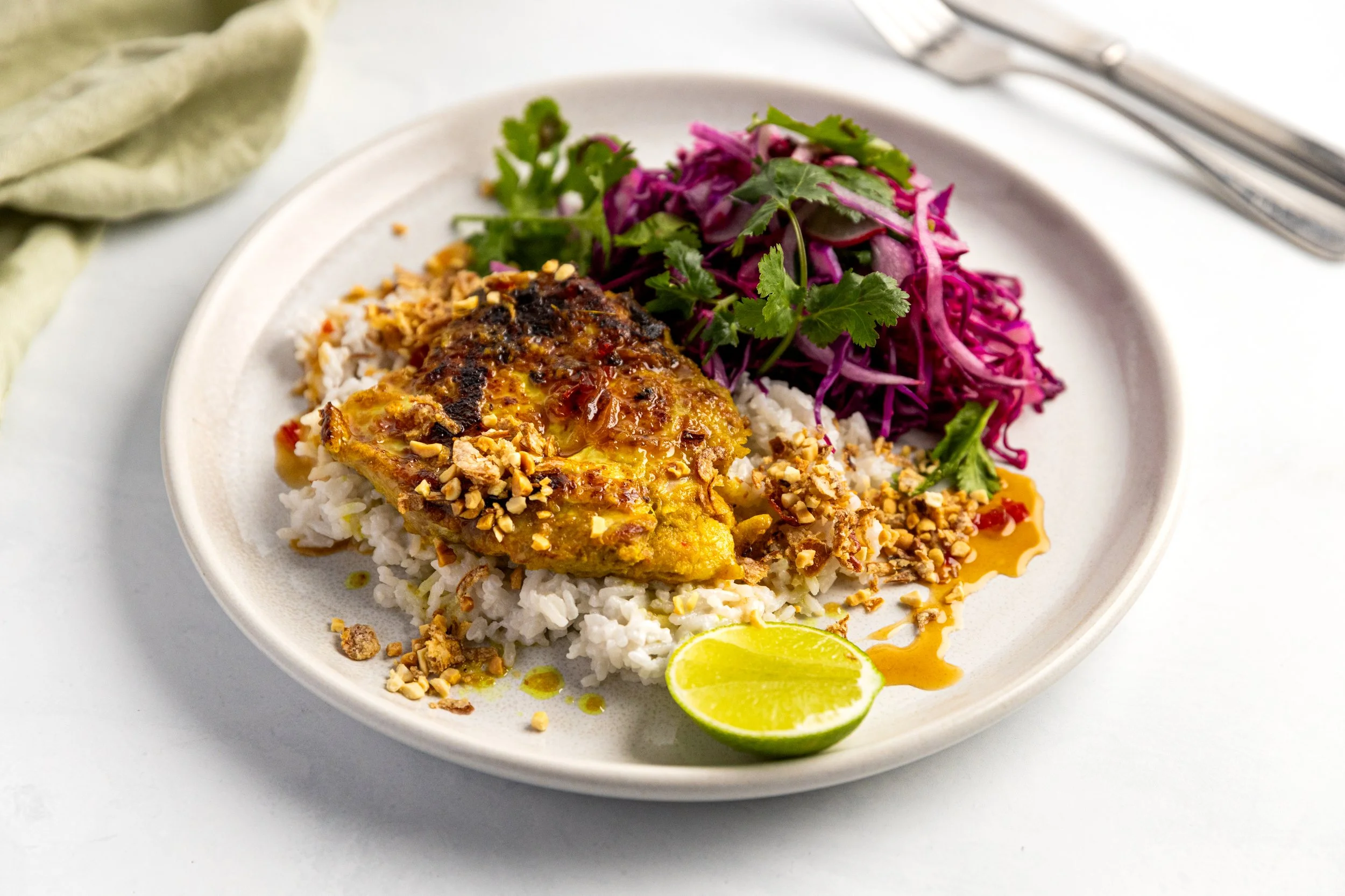 Lemongrass BBQ Chicken with Rice &amp; Cabbage