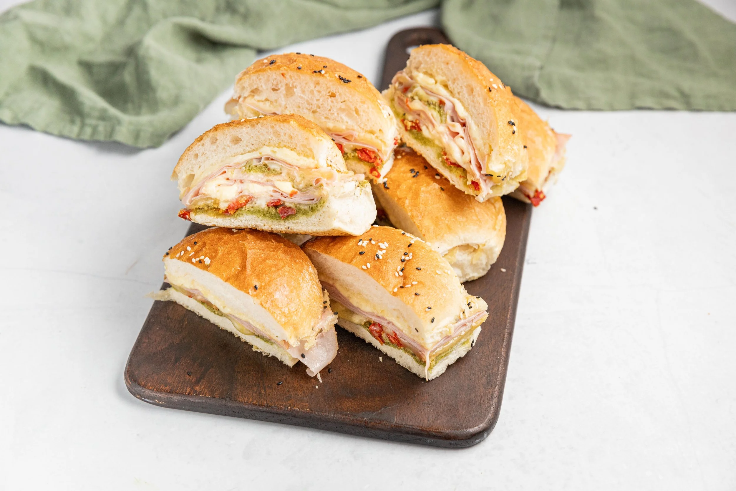 Warm Ham and Cheese Pull-Apart Rolls