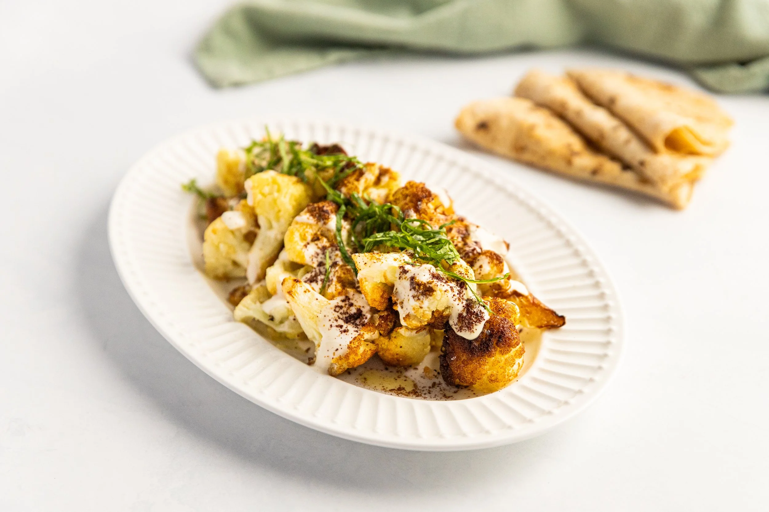 Warm Cauliflower Salad with Tahini Dressing