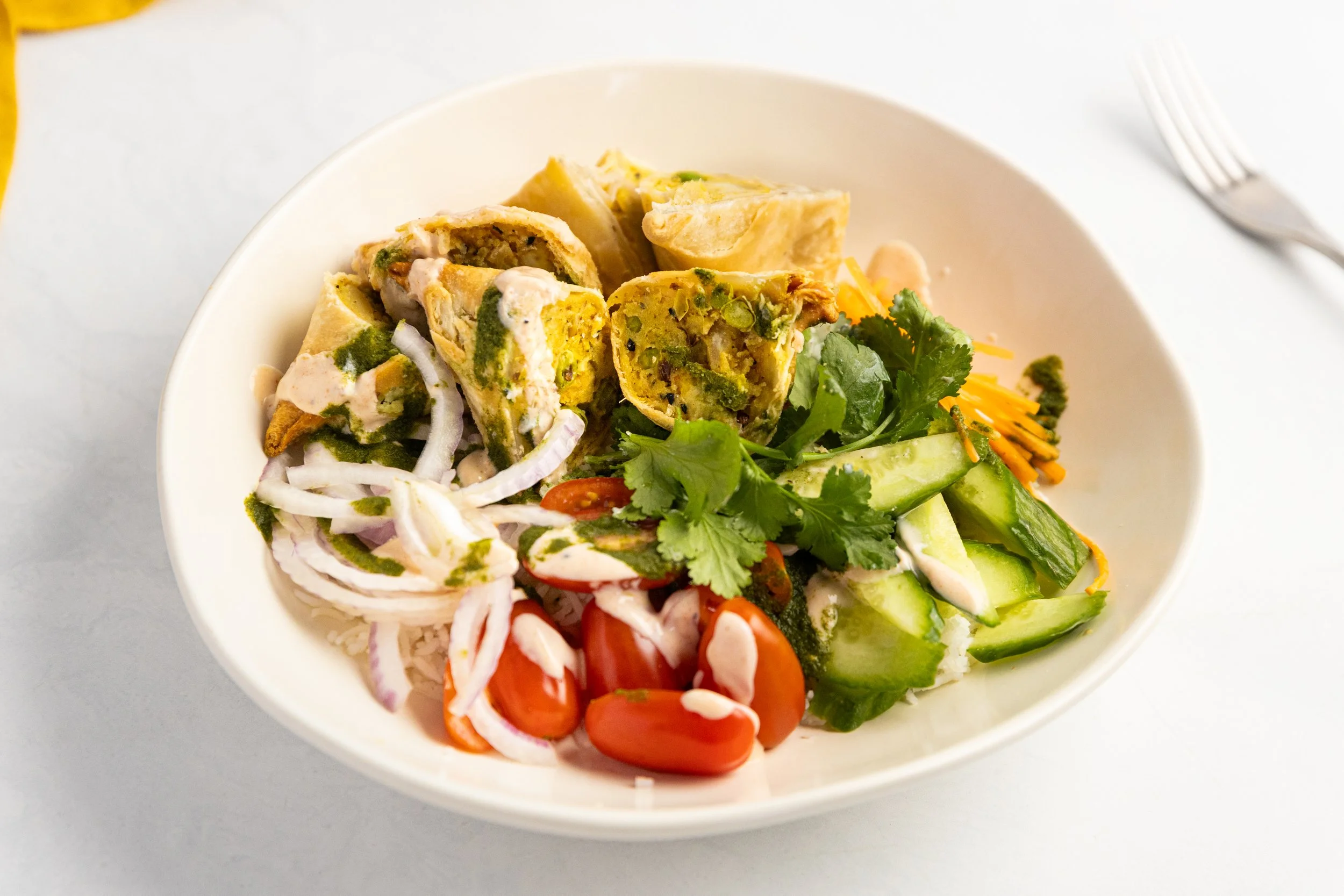 Samosa Rice Bowl