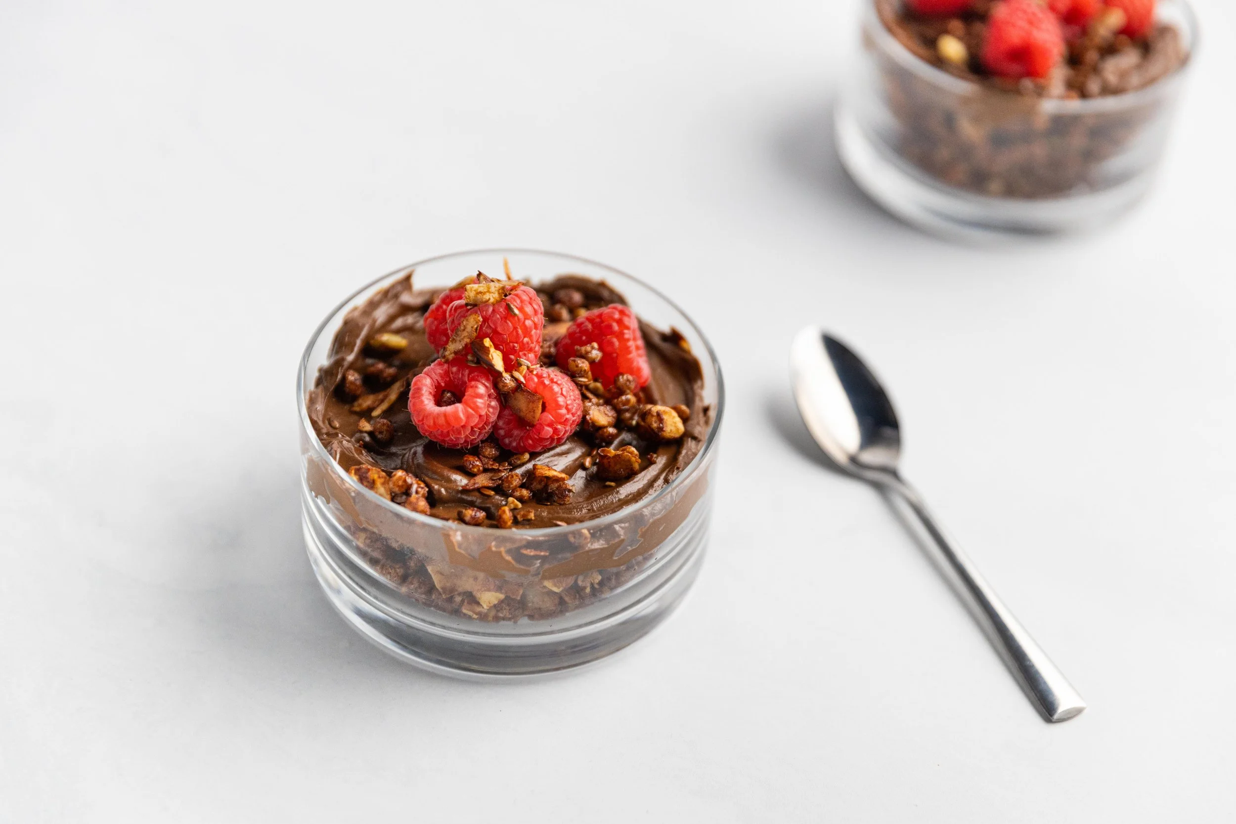 Healthy Chocolate and Raspberry Cheesecakes