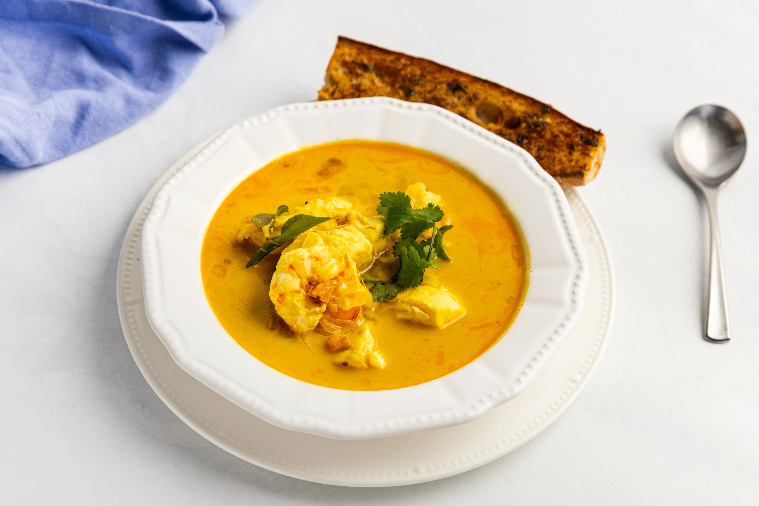 Meen Bouillabaisse with Chilli Garlic Baguette
