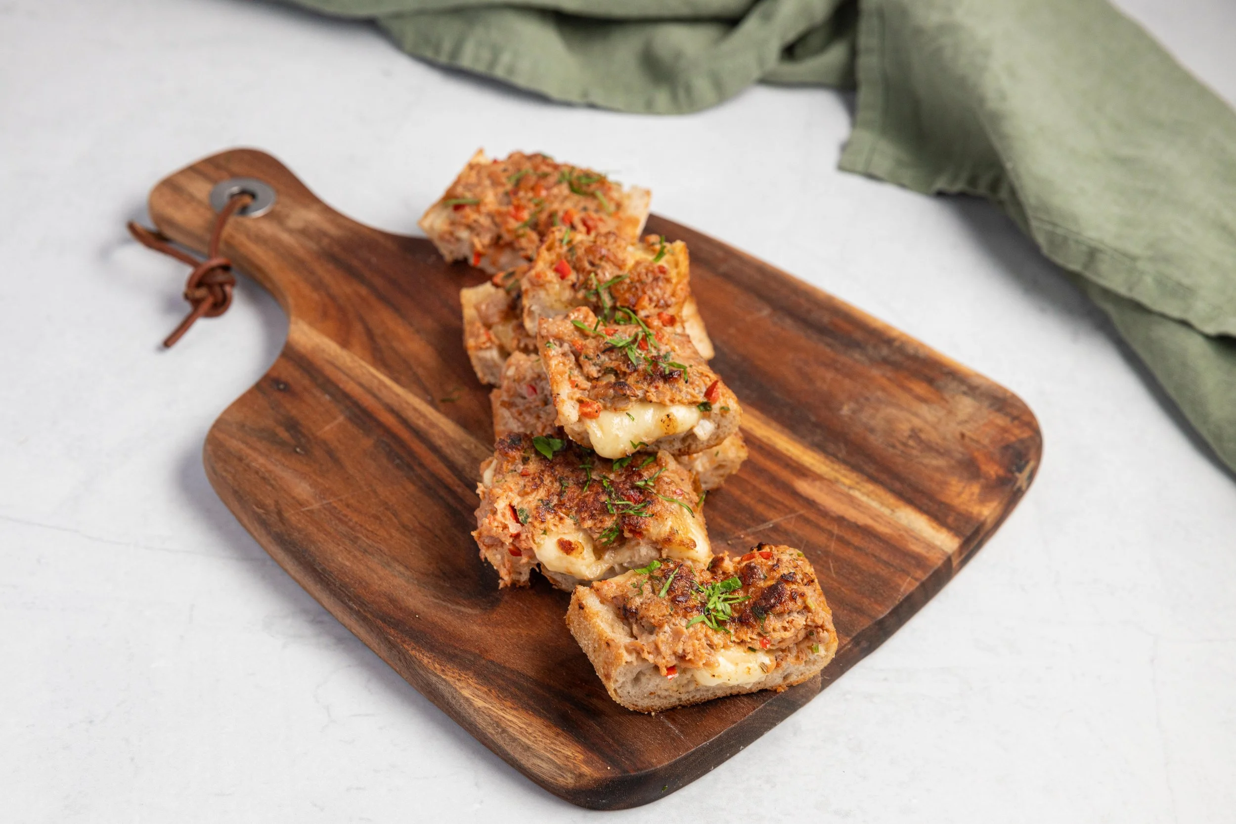 Sausage and Bocconcini Tartine