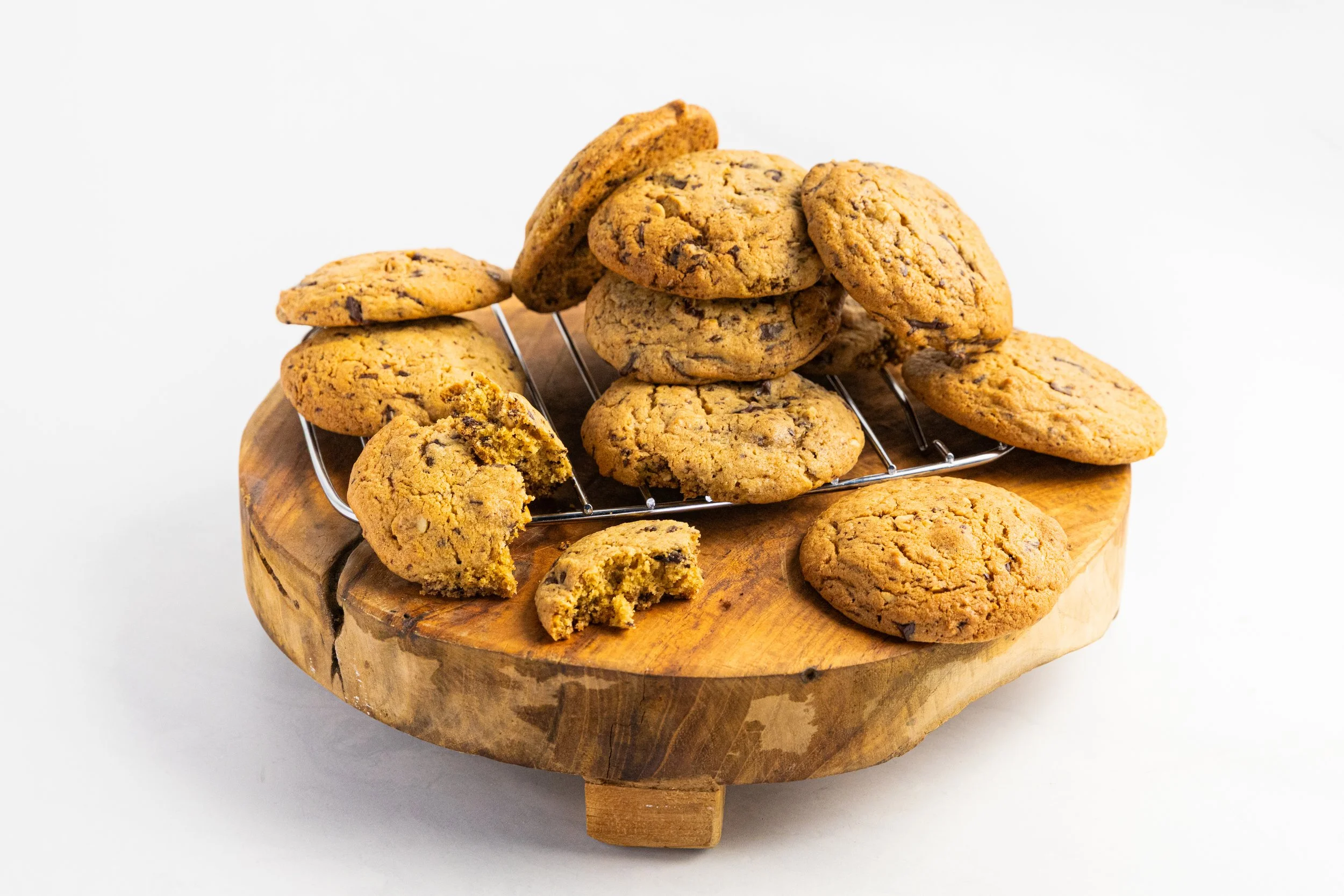 Choc Chip, Peanut Butter and Hazelnut Cookies