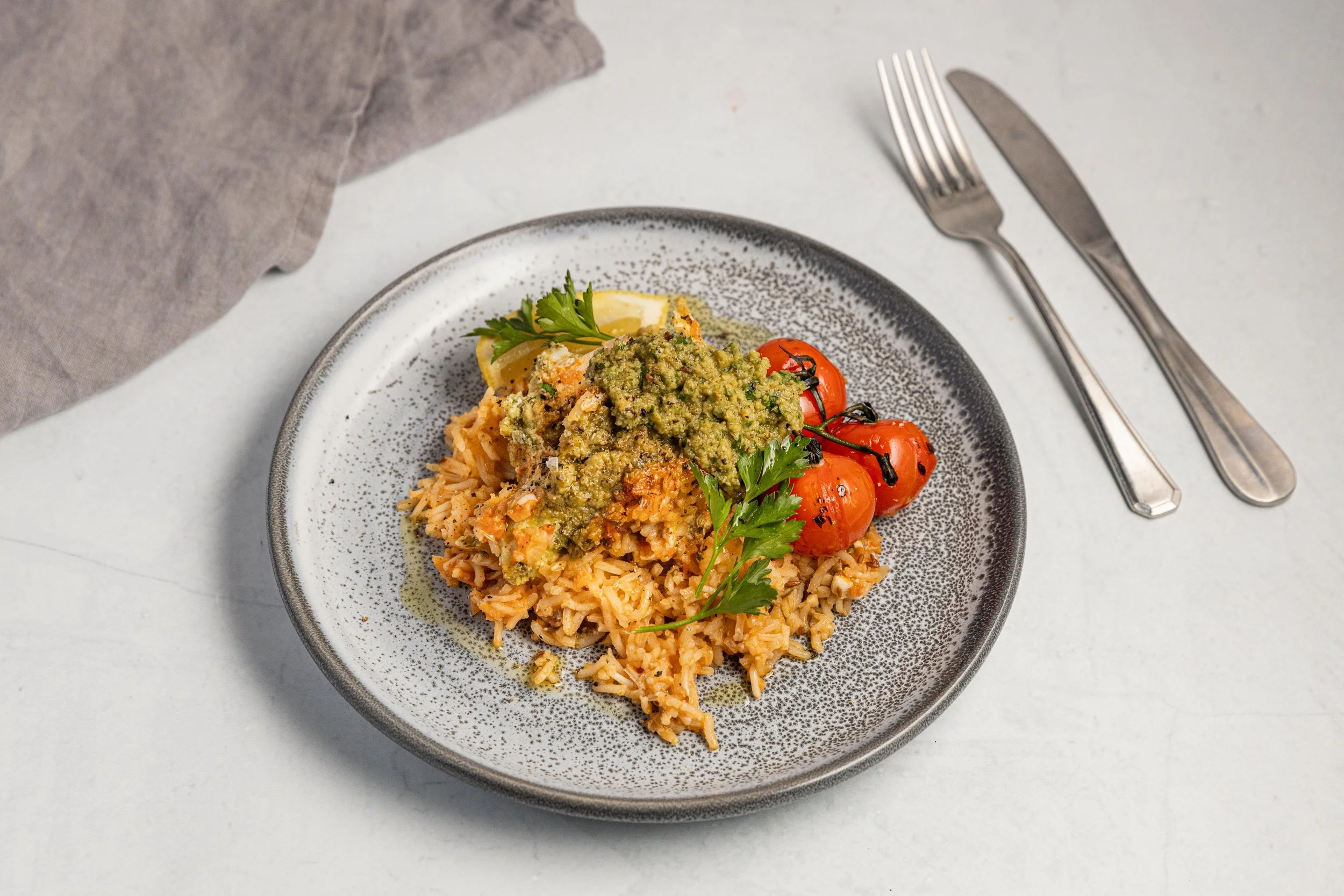 Spiced Rice Pilaf with Flathead