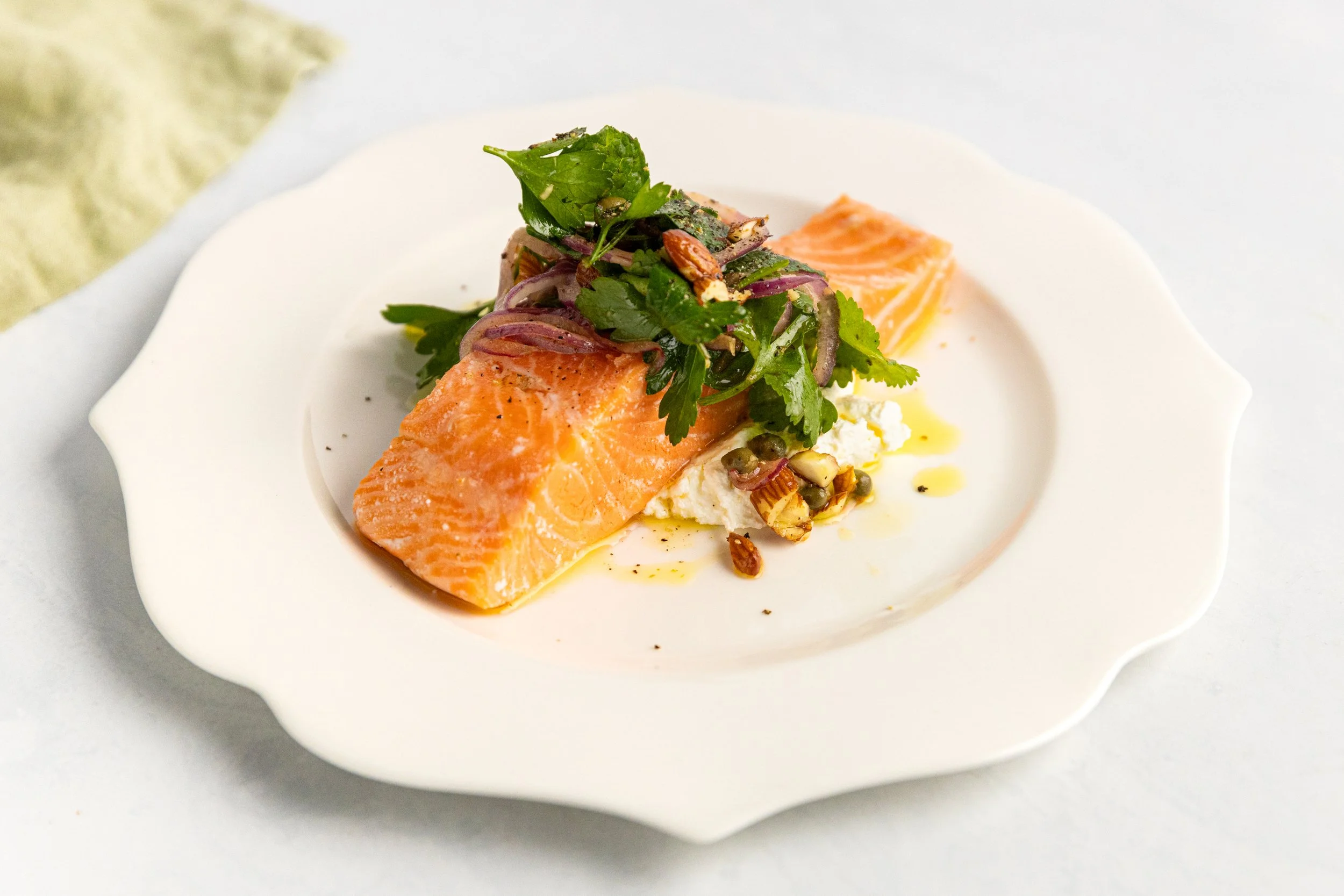 Confit of Salmon with a Herbed Salad