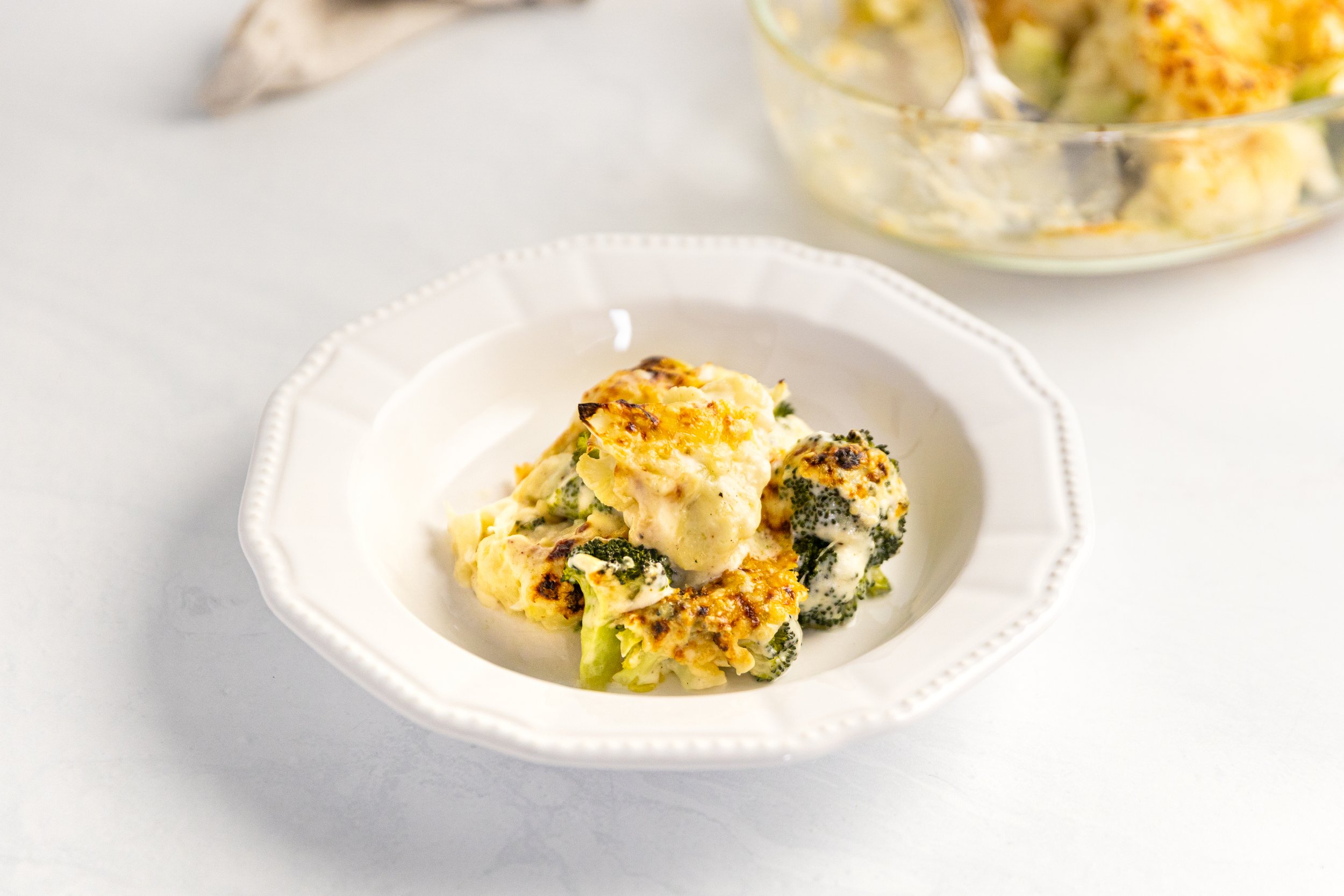 Broccoli and Cauliflower Cheese Bake