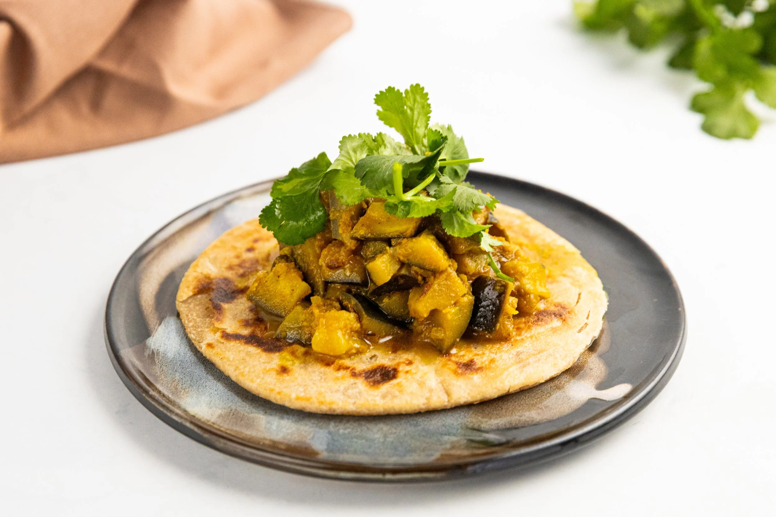 Spiced Eggplant Paratha