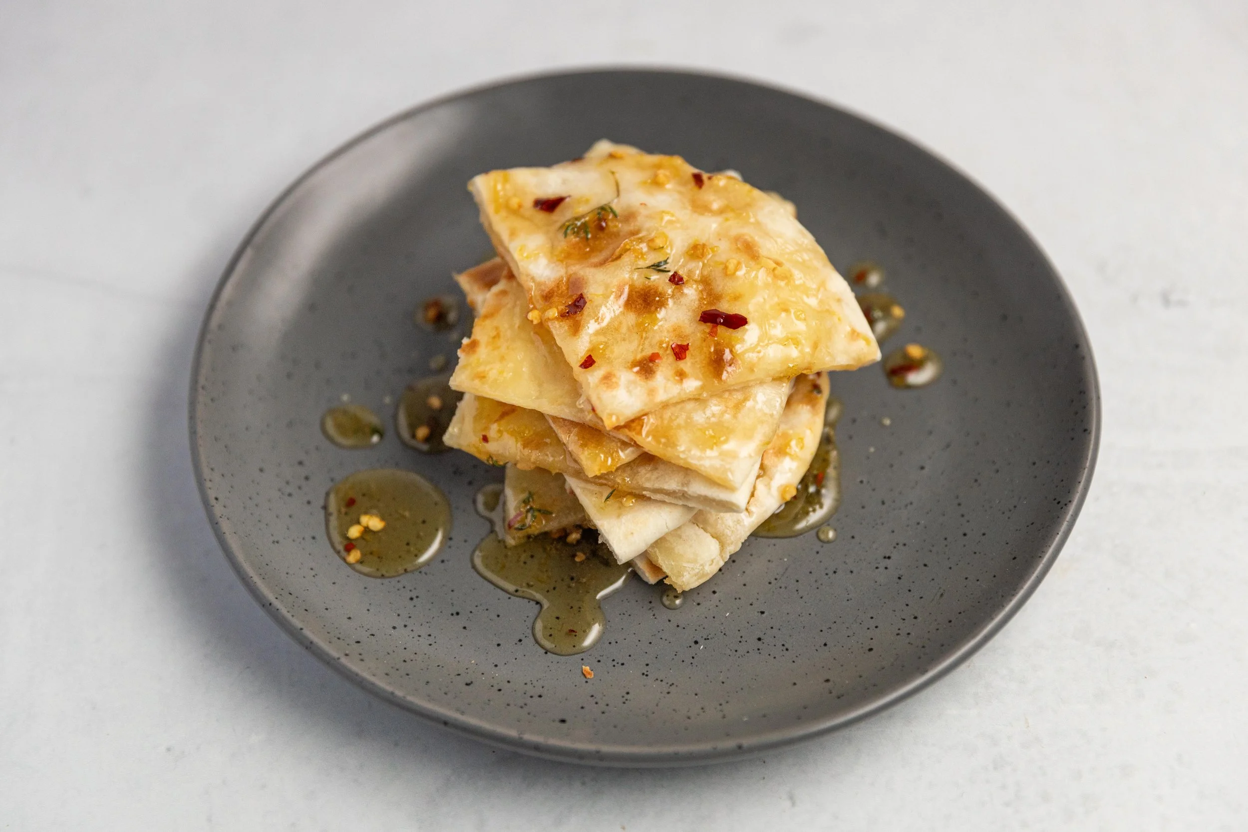 Cheese Naan with Chilli Honey
