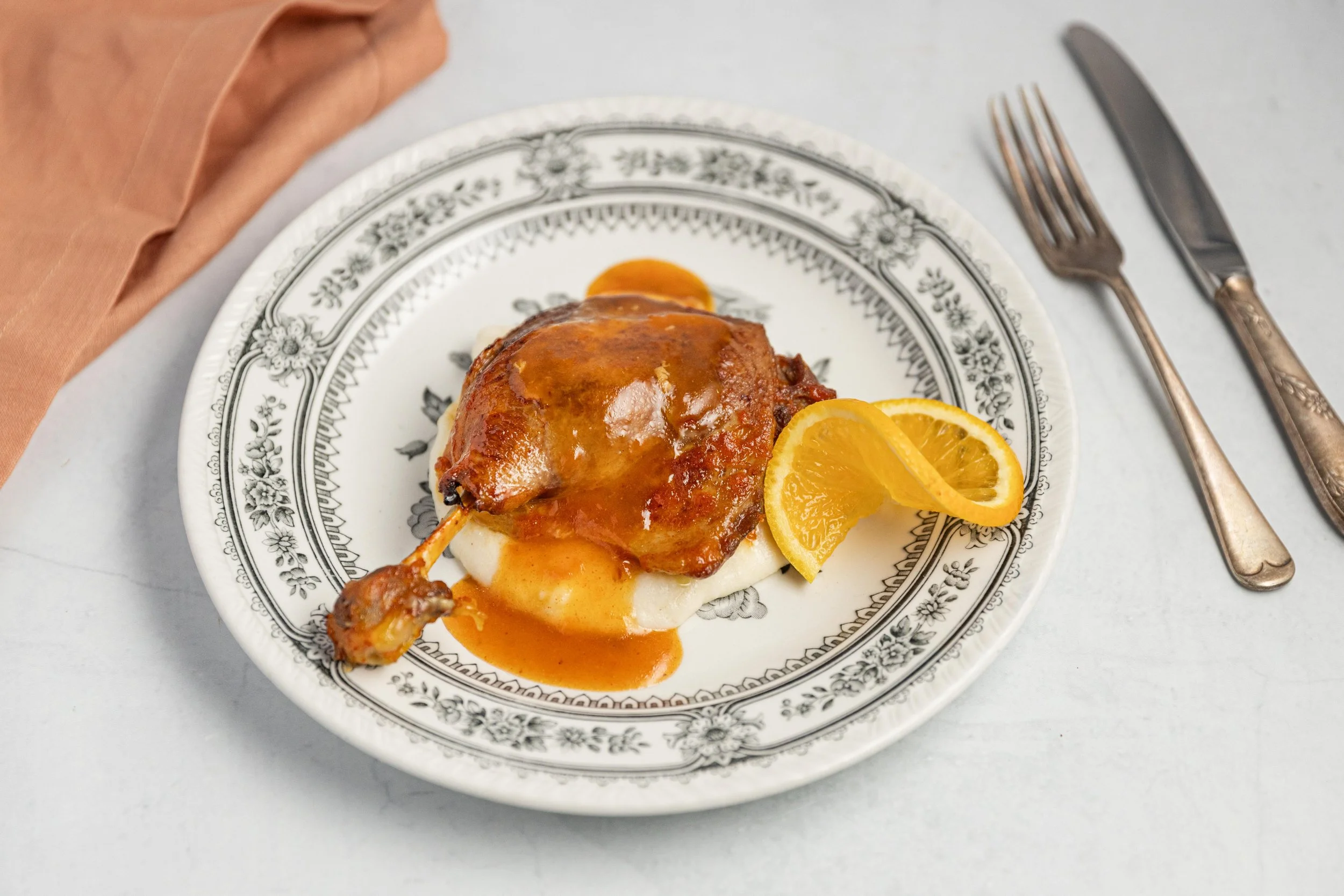 Duck a l’Orange with Polenta