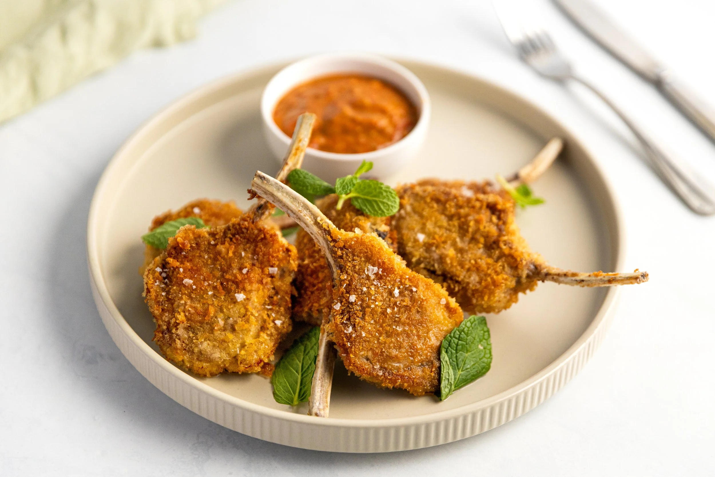 Lamb Cutlets with Capsicum and Tomato Salsa