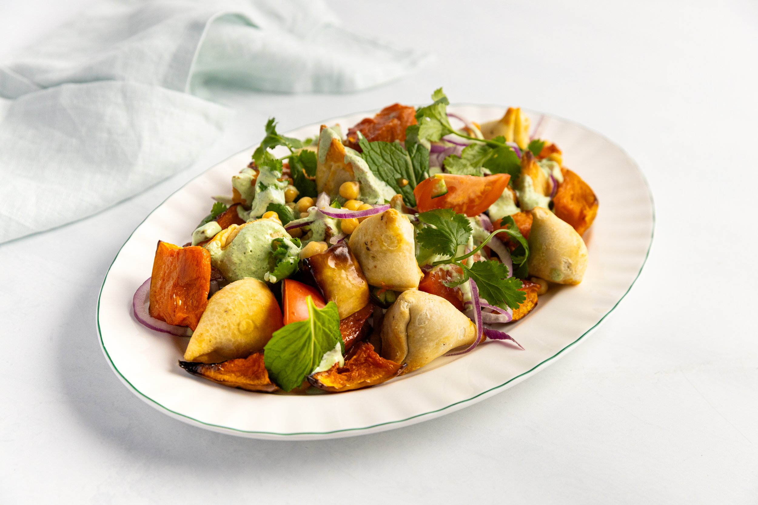 Samosa, Pumpkin &amp; Raita Salad