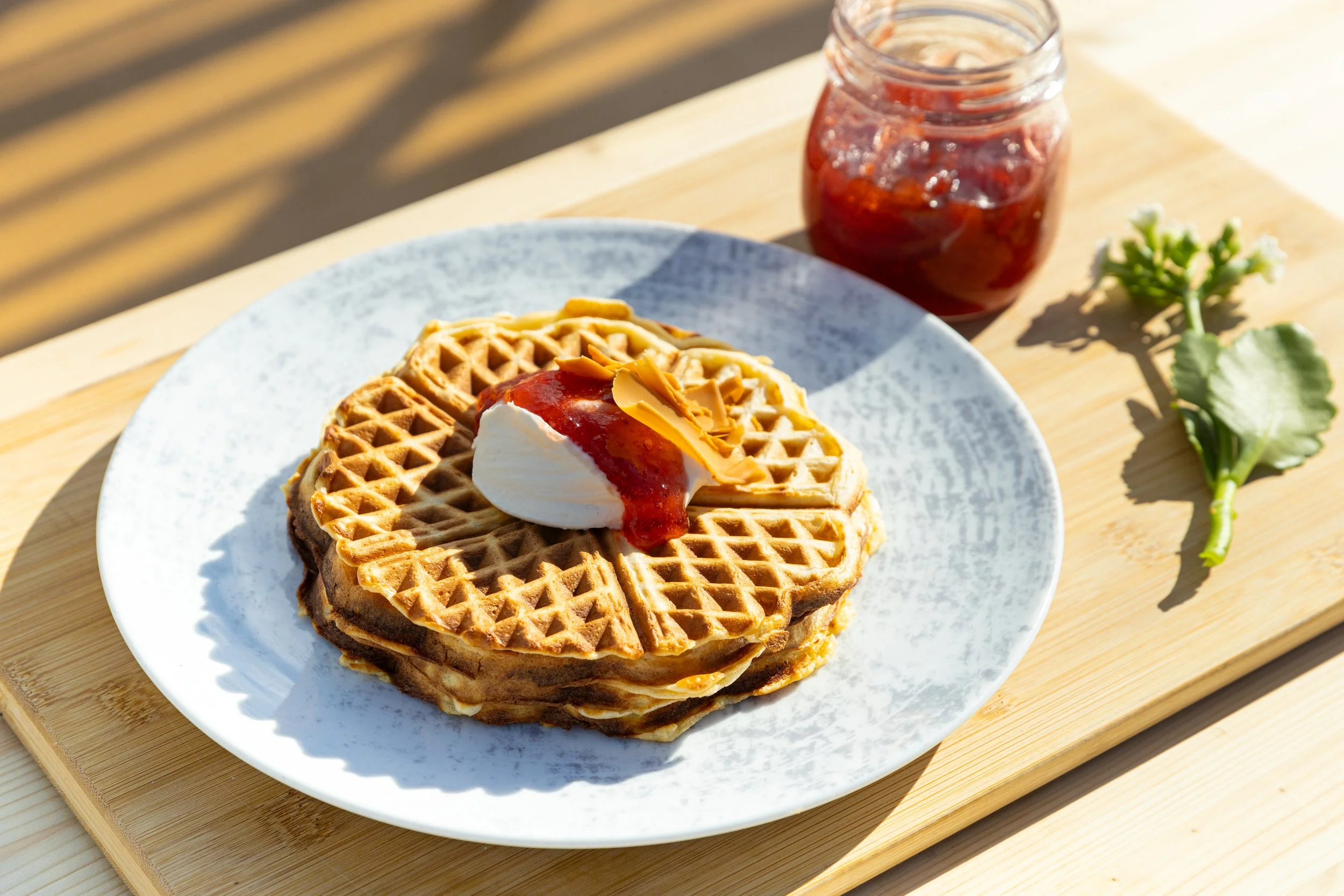 Waffles with Brown Cheese